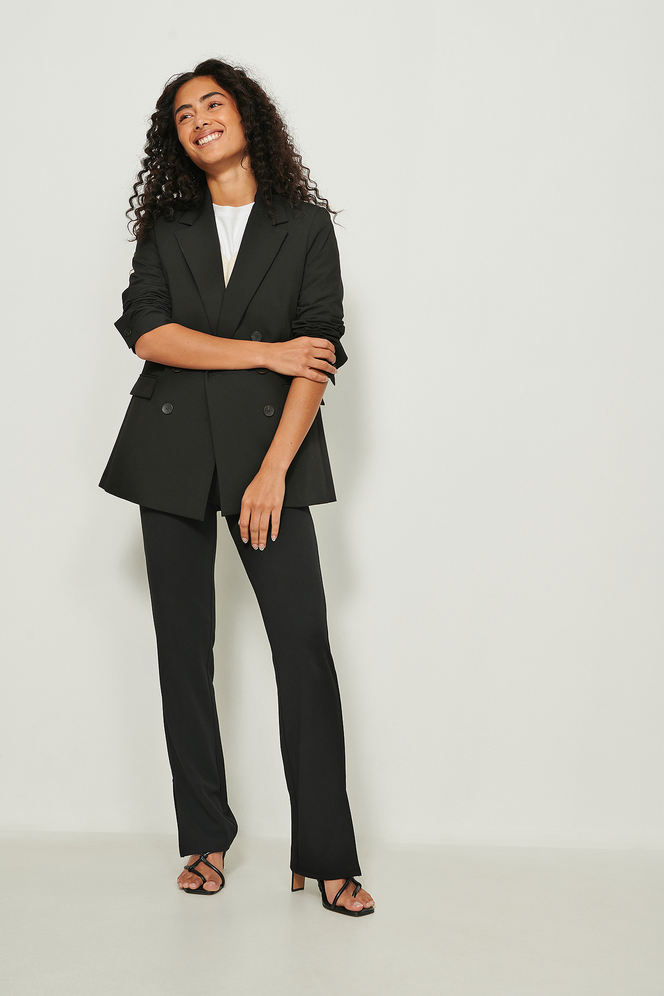 Side Split Pants Black Na Kd Com Side Split Pants Black Na Kd Com