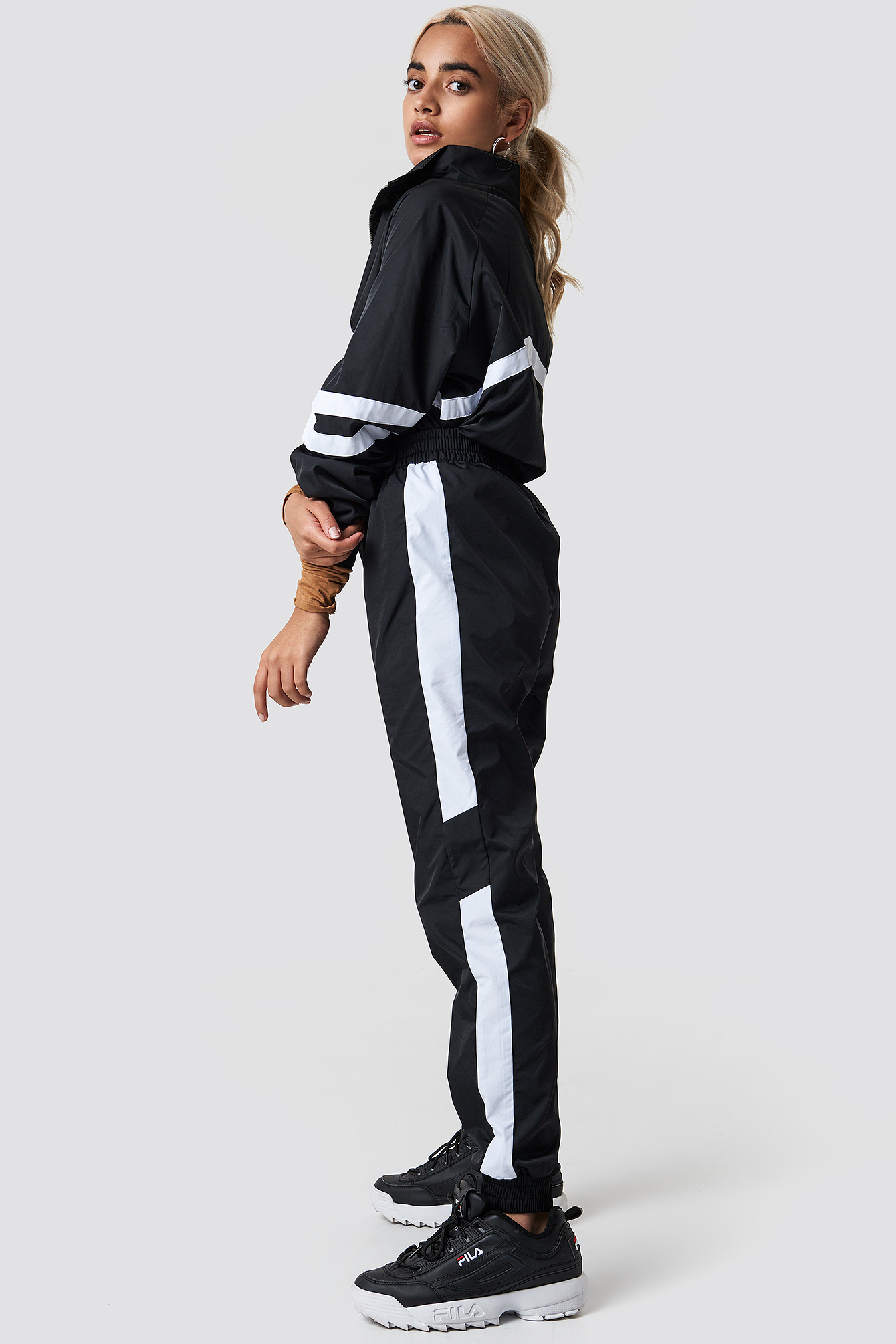 Side Stripe Tracksuit Pants Black