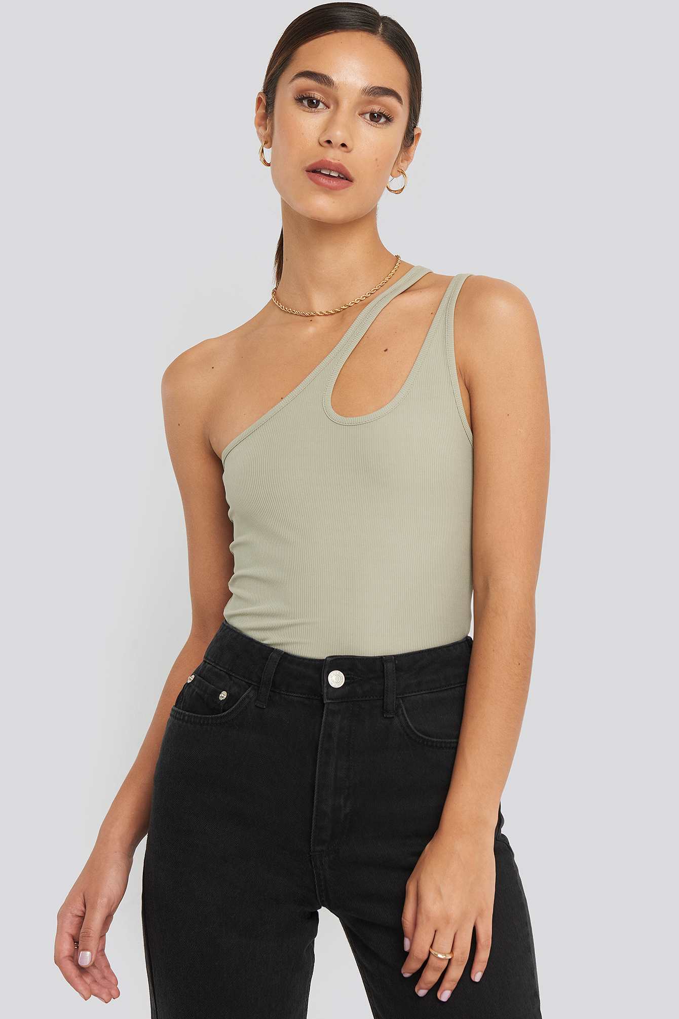 Side Striped Top Green | NA-KD