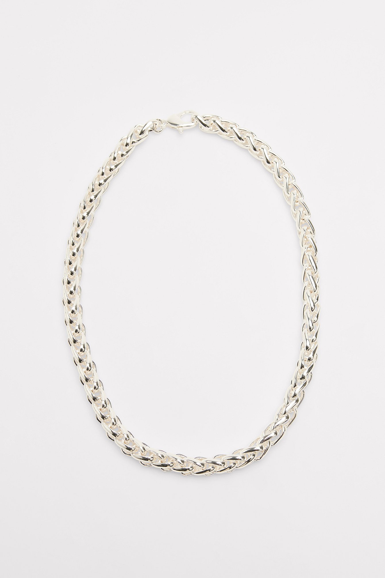 Silver Silver Plated Braided Chain