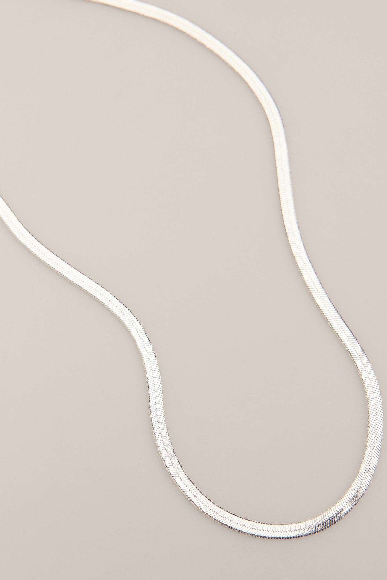 Silver Verzilverde glanzende slanke ketting