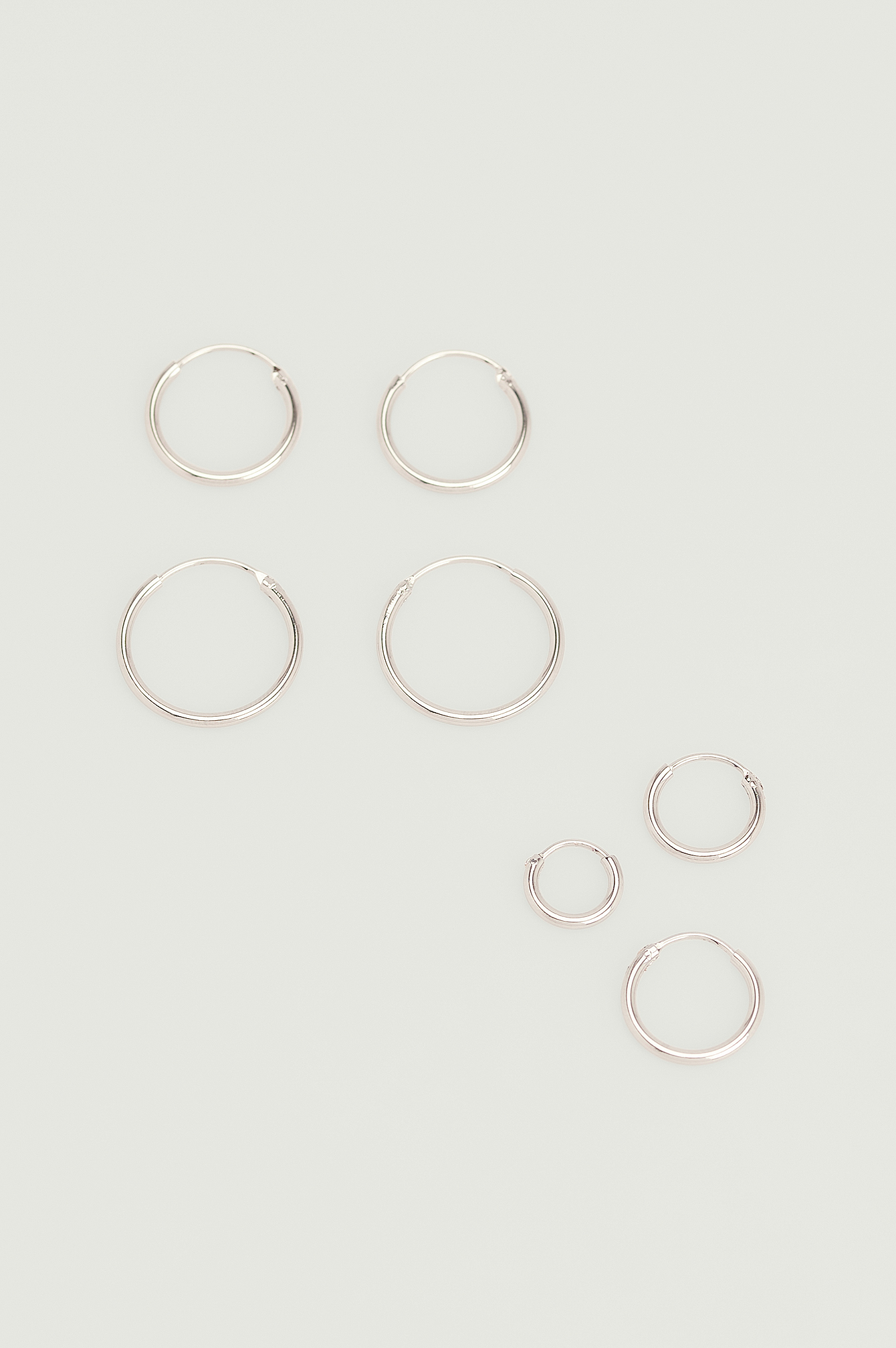 NA-KD Accessories Recycled Silver Plated Small Slim Hoops - Silver