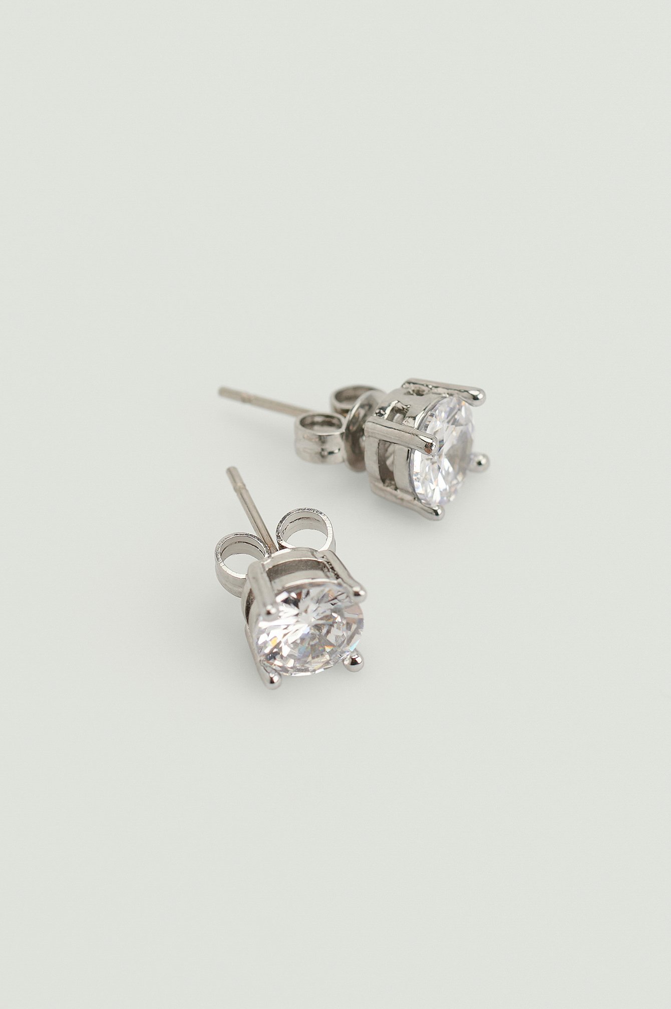 NA-KD Accessories Silver Plated Sparkling Studs - Silver