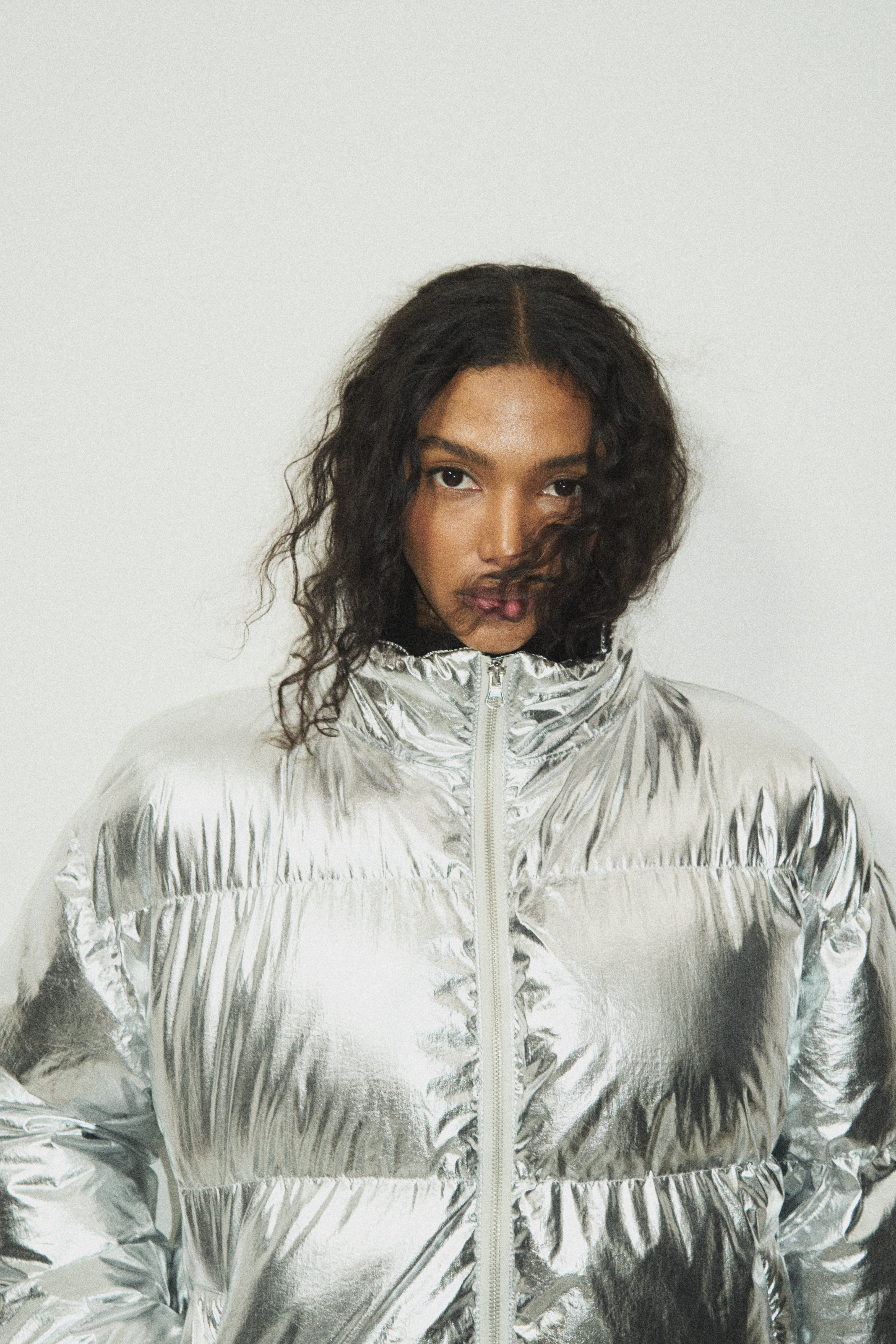 Handpicked x NA-KD Silver Puffer Jacket - Silver
