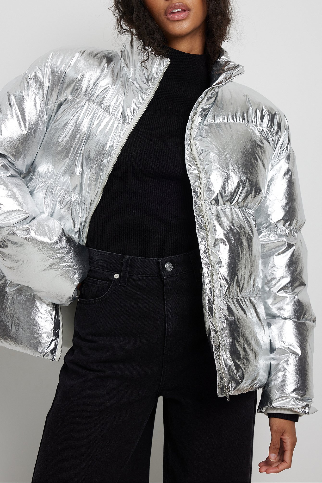 Silver Puffer Jacket Silver
