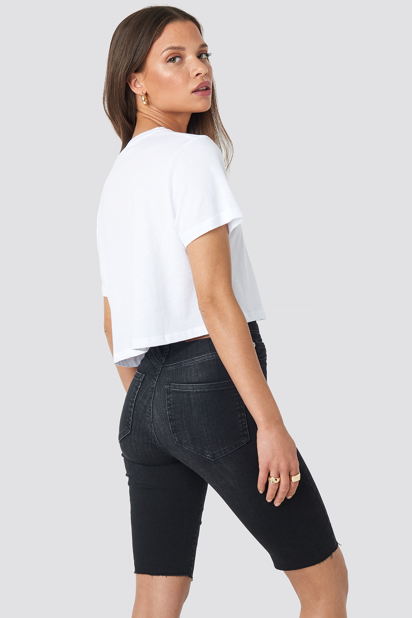 Skinny Bermuda Shorts Black | na-kd.com