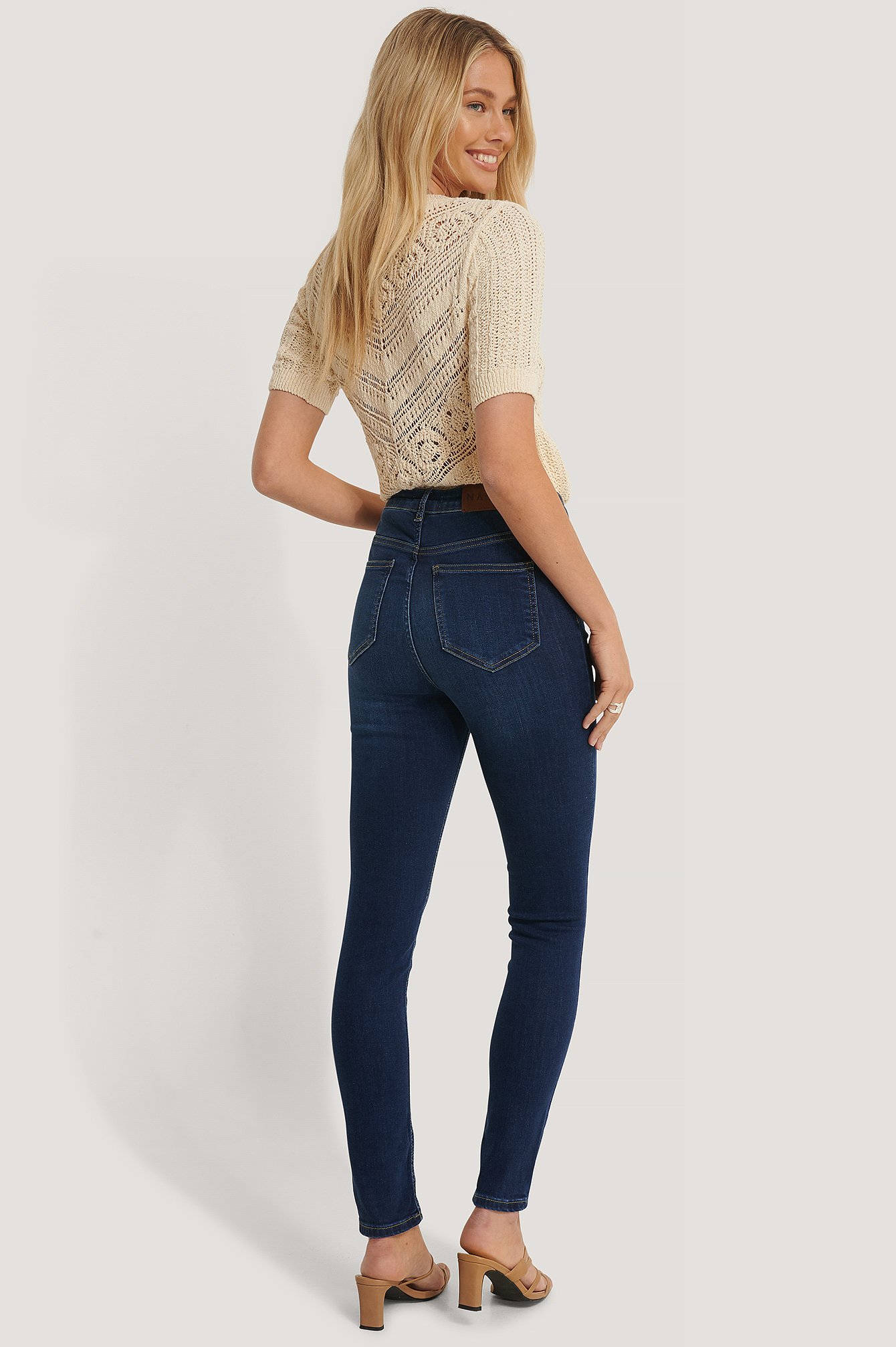 Skinny High Waist Jeans Blue | na-kd.com
