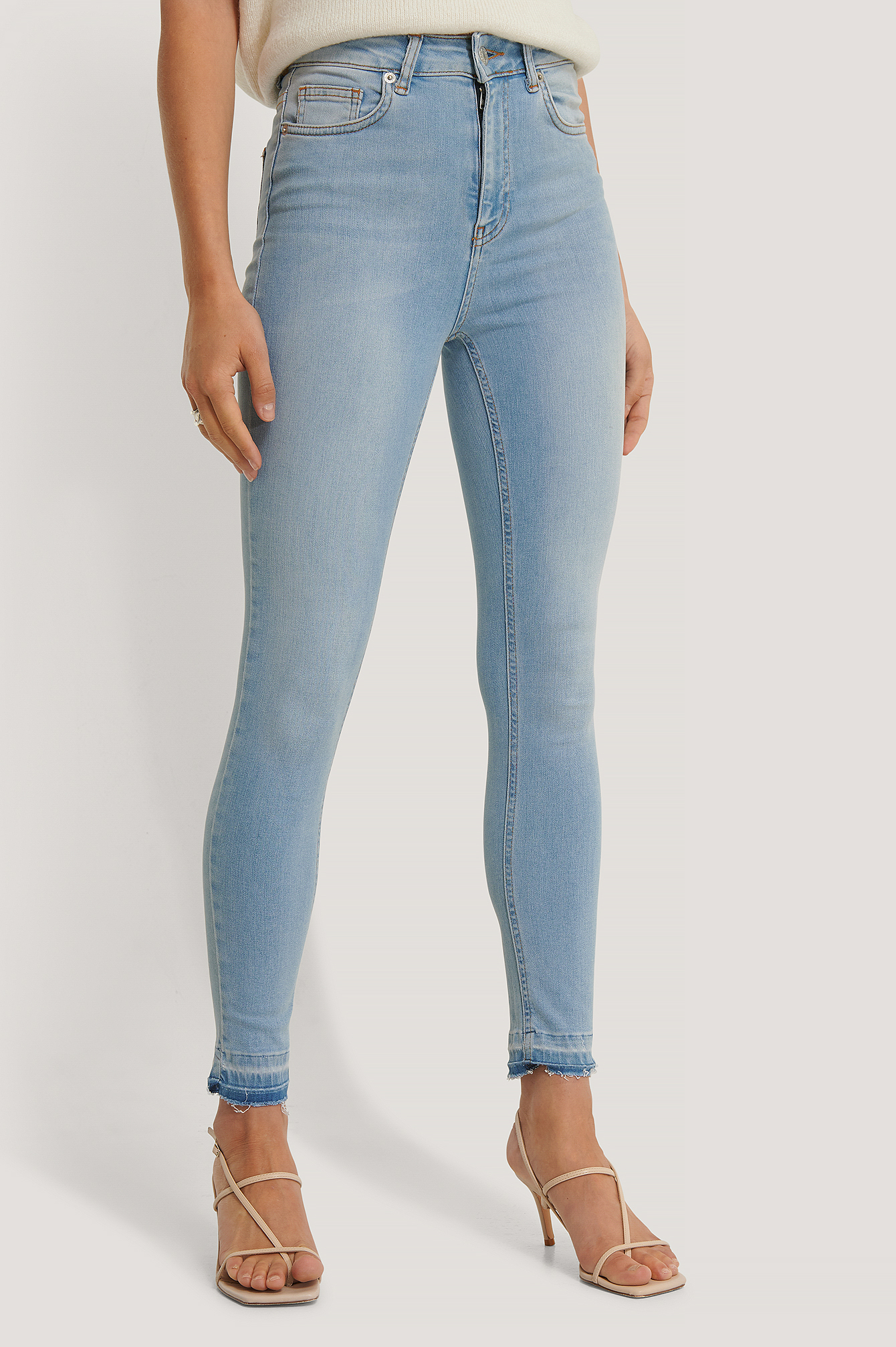 FRAME Denim High Waist Jeans in het Blauw Dames Kleding voor voor Jeans voor 7/8 en cropped jeans 
