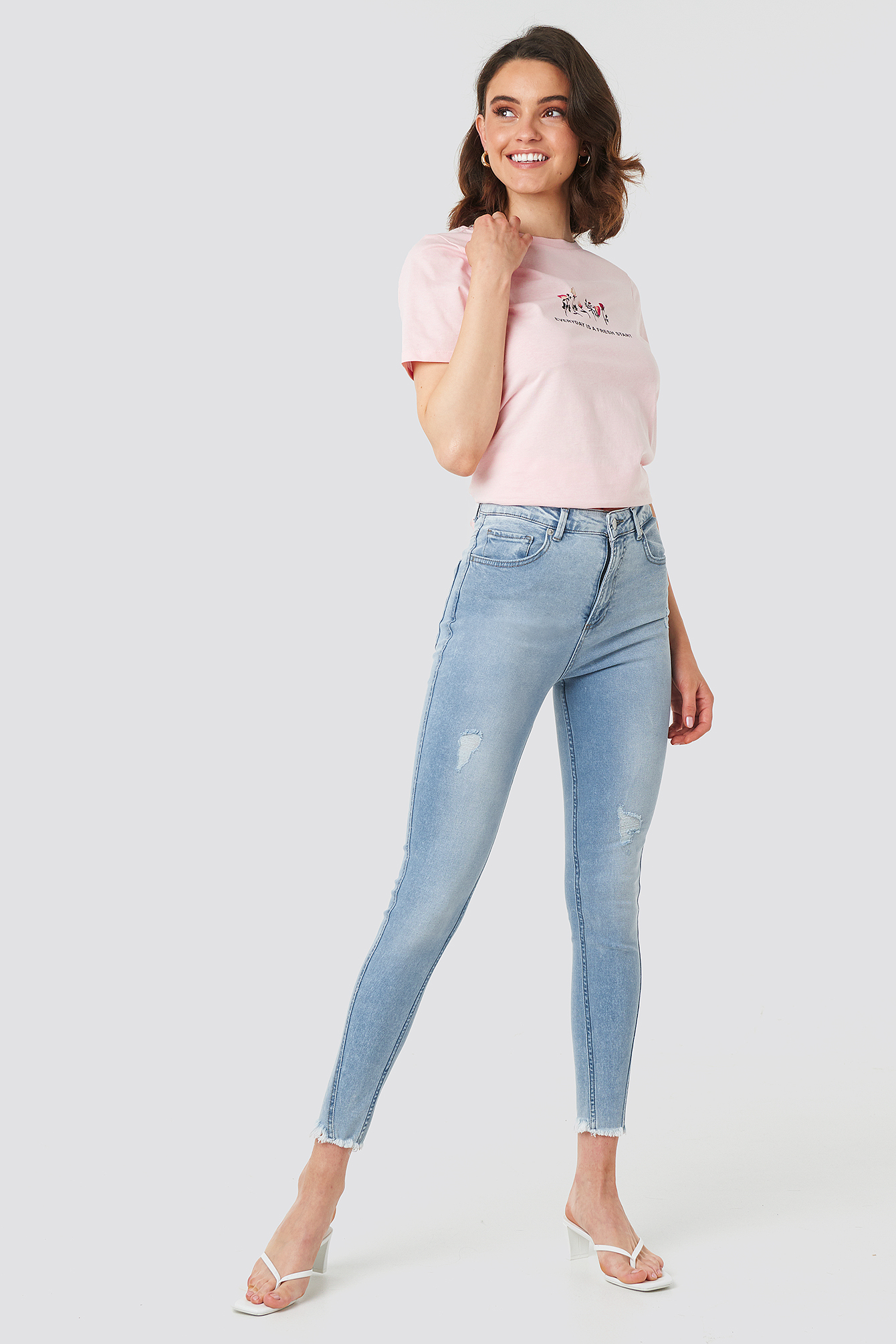 Skinny Twisted Jeans Light Blue