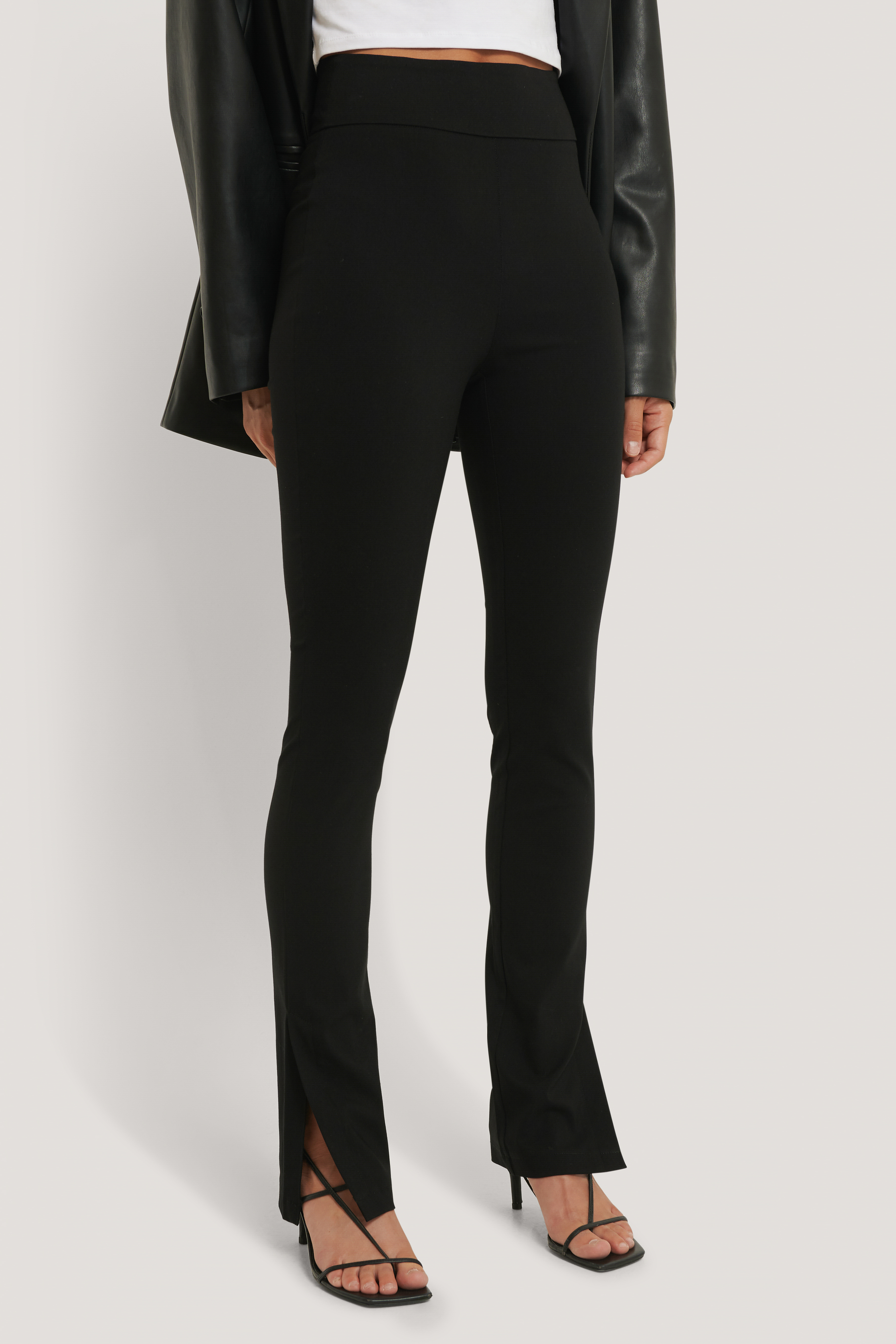 Slim Fit Super Stretch Slit Pants Black Na Kd Com Slim Fit Super Stretch Slit Pants Black Na Kd Com