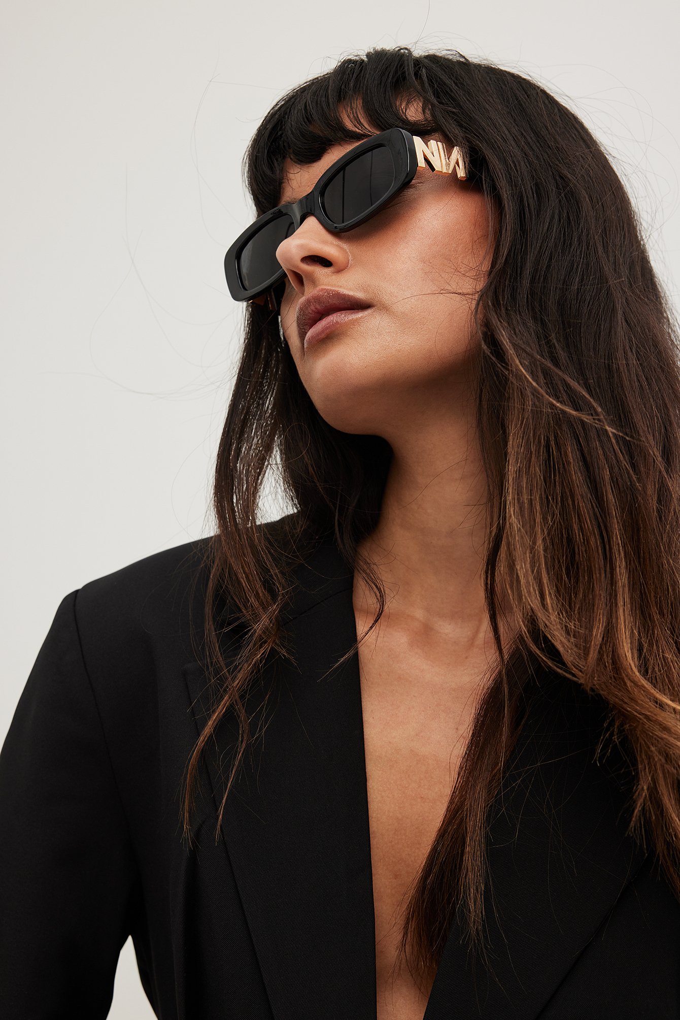 Na-Kd Accessories Slim Frame Retro Sonnenbrille - Black