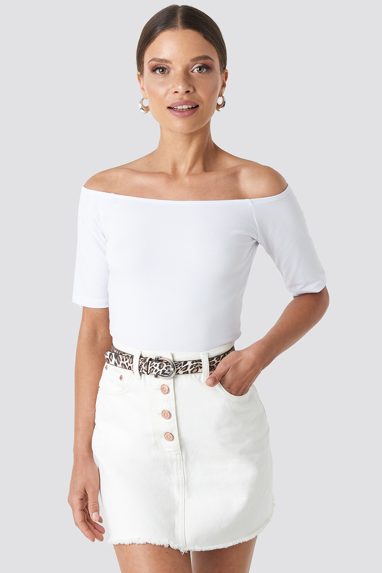 Slim Leo Printed Belt Natural