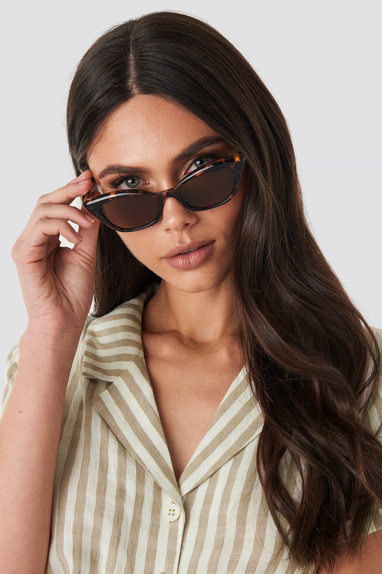 Slim Pointy Cat Eye Sunglasses Tortoise