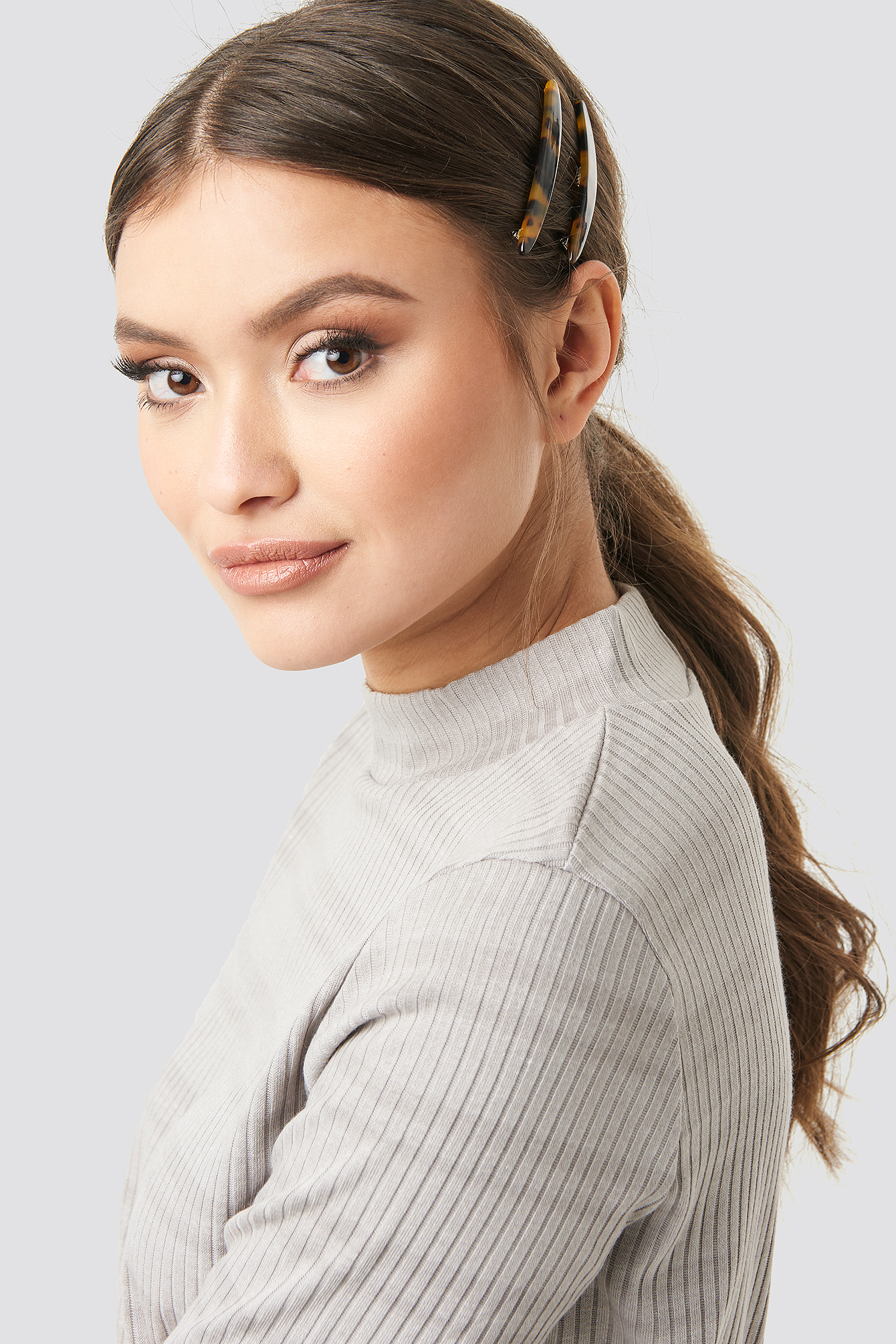 Slim Resin Hairclips (2-pack) Tortoise