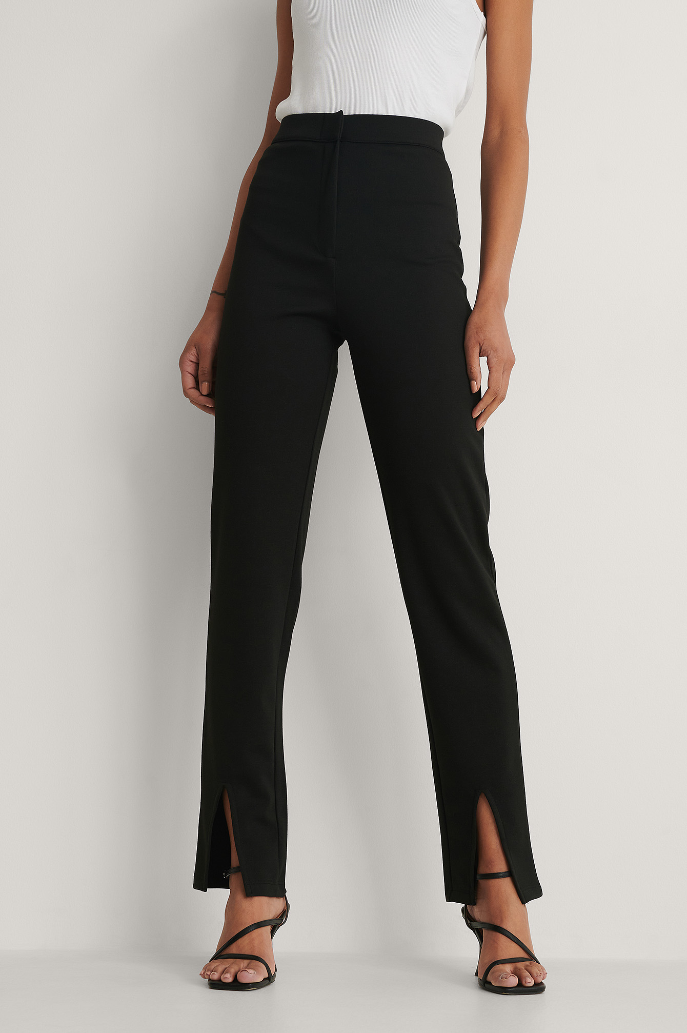 Slit Detail Pants Black Na Kd Com Slit Detail Pants Black Na Kd Com
