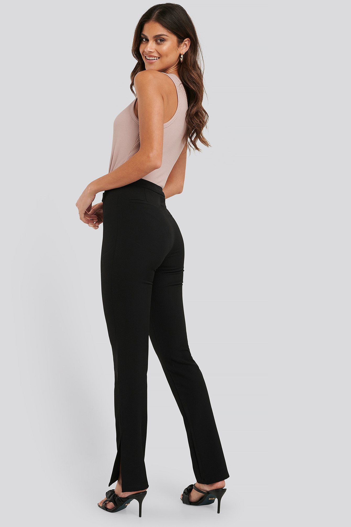Pantalon Met Split Zwart | na-kd.com
