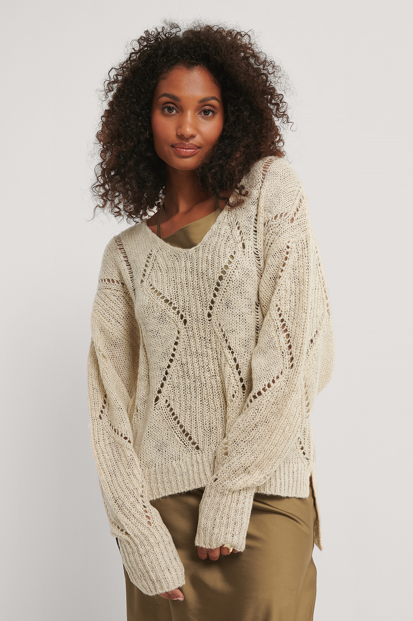 DAMEN Pullovers & Sweatshirts Casual Rabatt 60 % NA-KD Pullover Beige S 