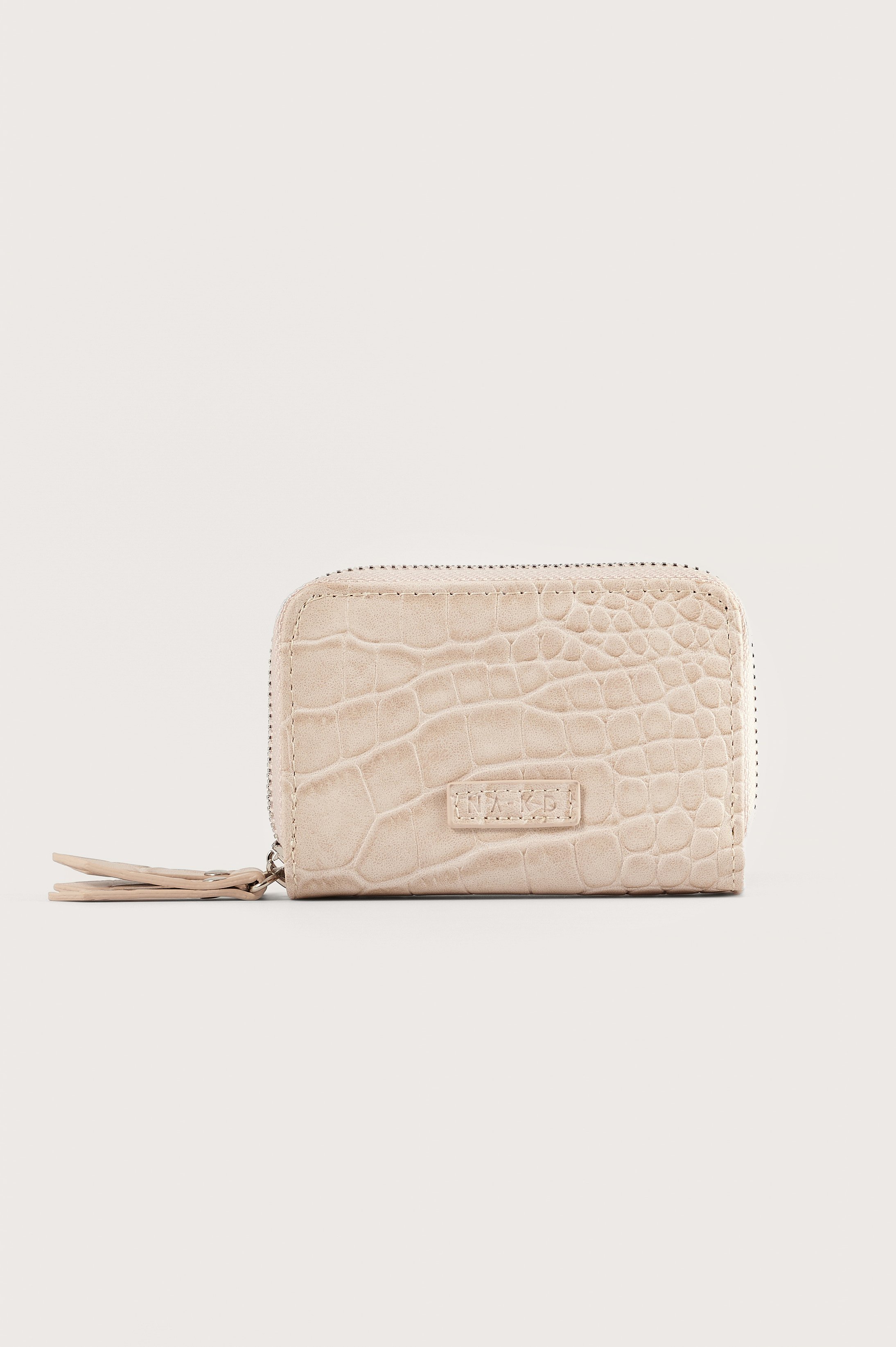 Beige NA-KD Accessories Small Double Zipped Wallet