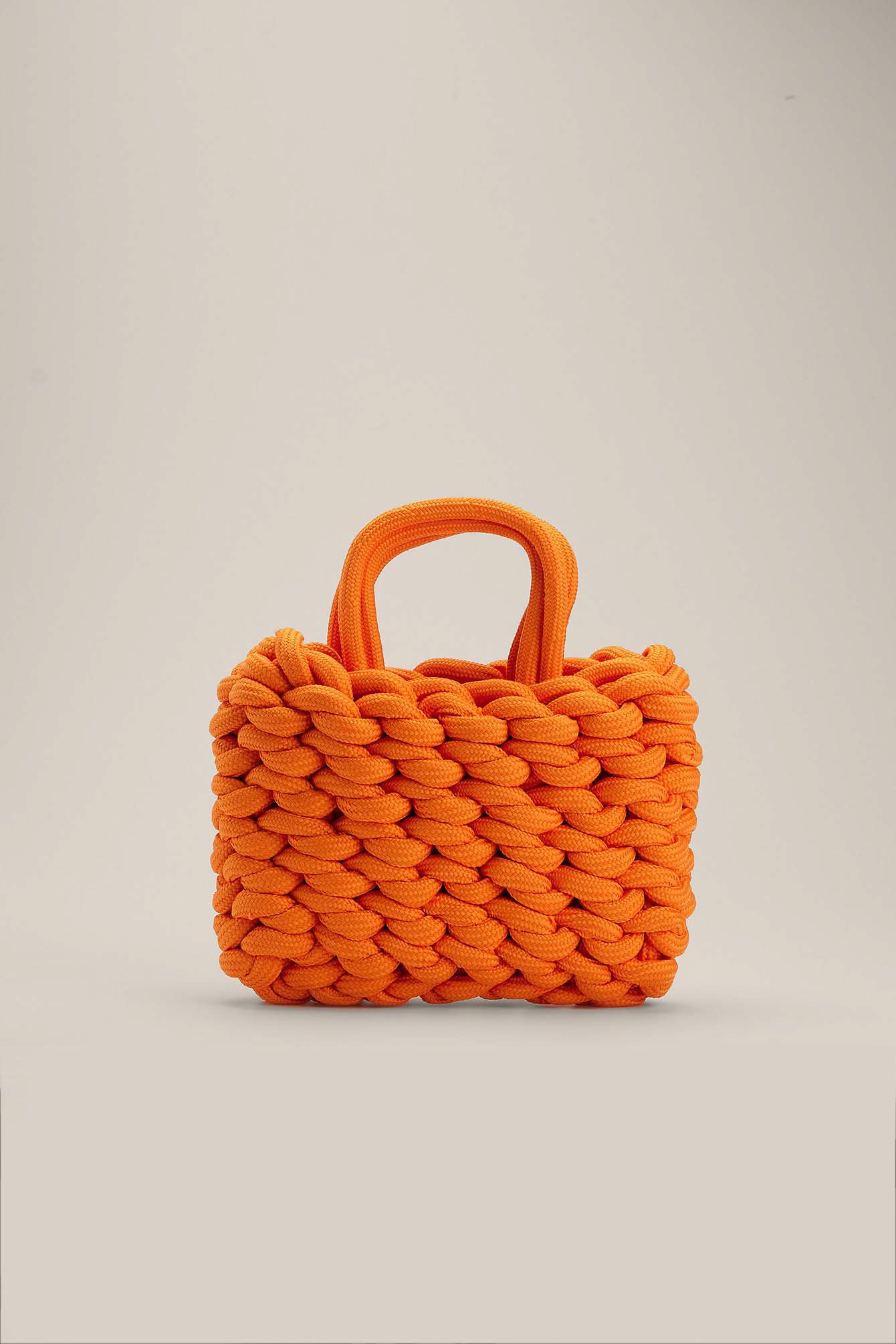 Orange Small Knotted Beach Bag