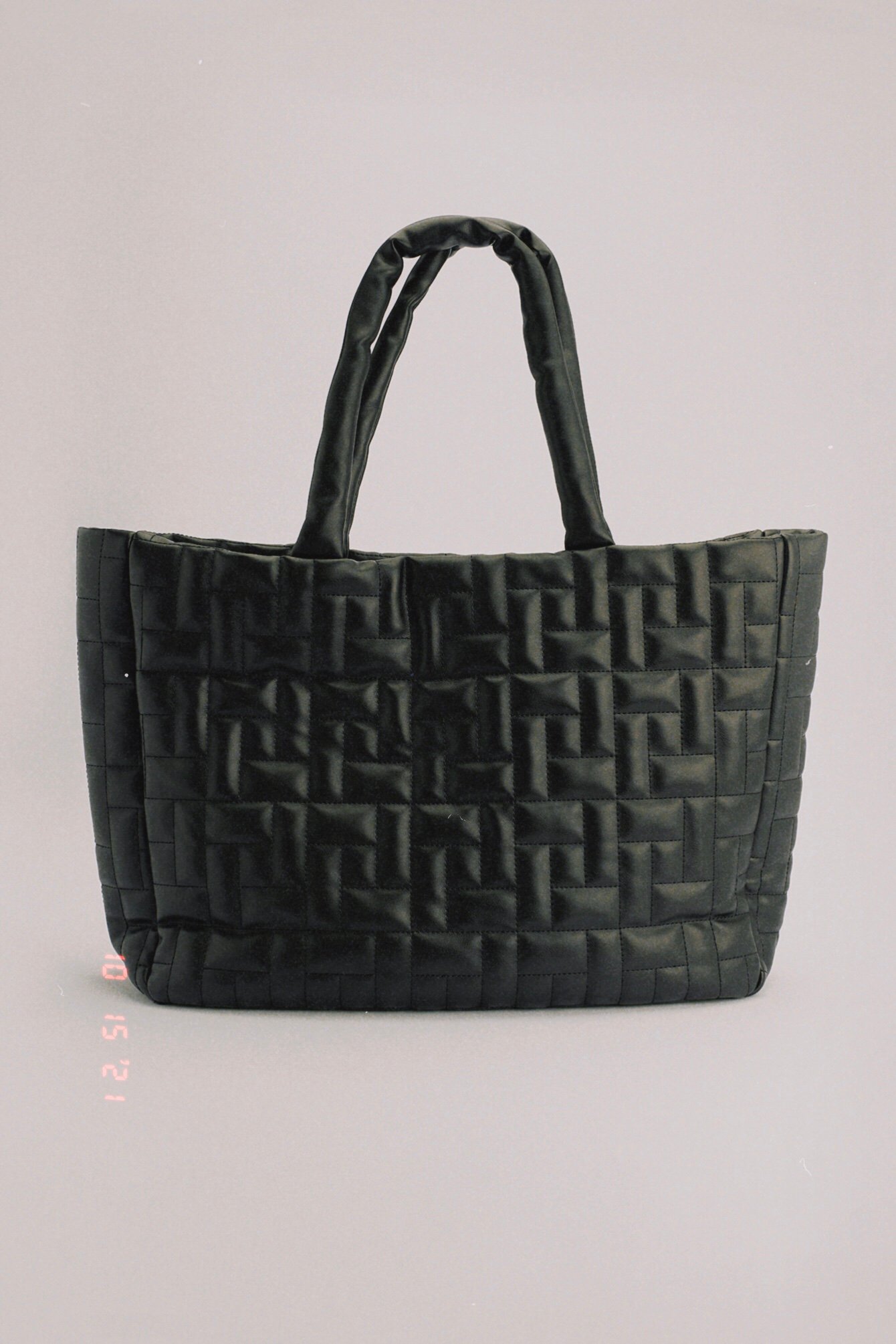 Black Small Quilted Tote Bag