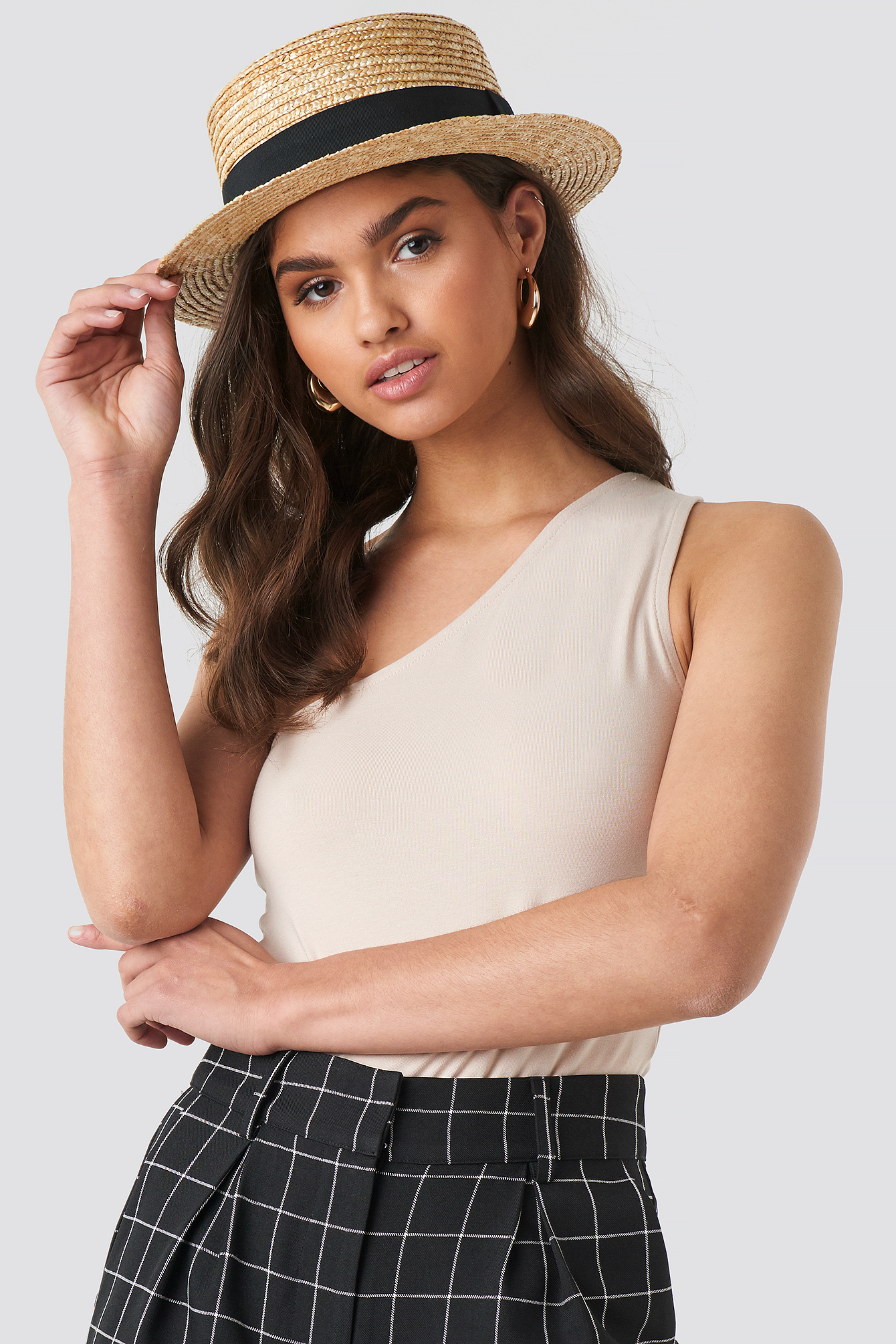 Small Round Straw Hat Natural