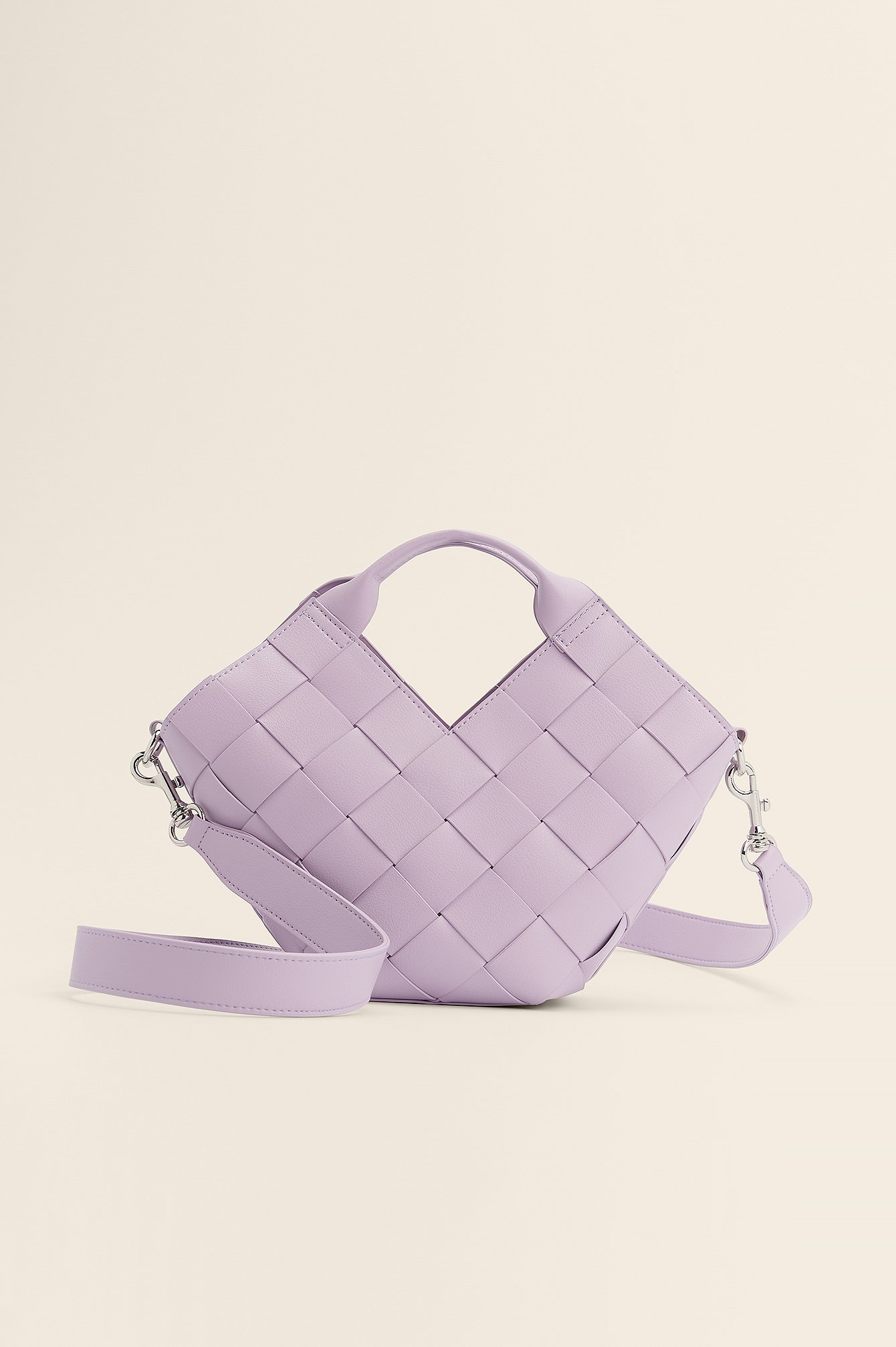 Lilac Small Woven Angular Bag
