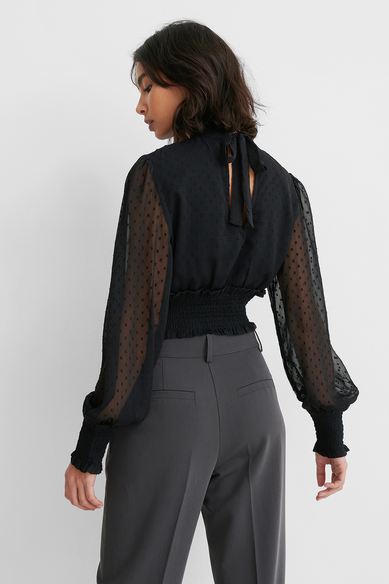 Black dobby blouse Clearance