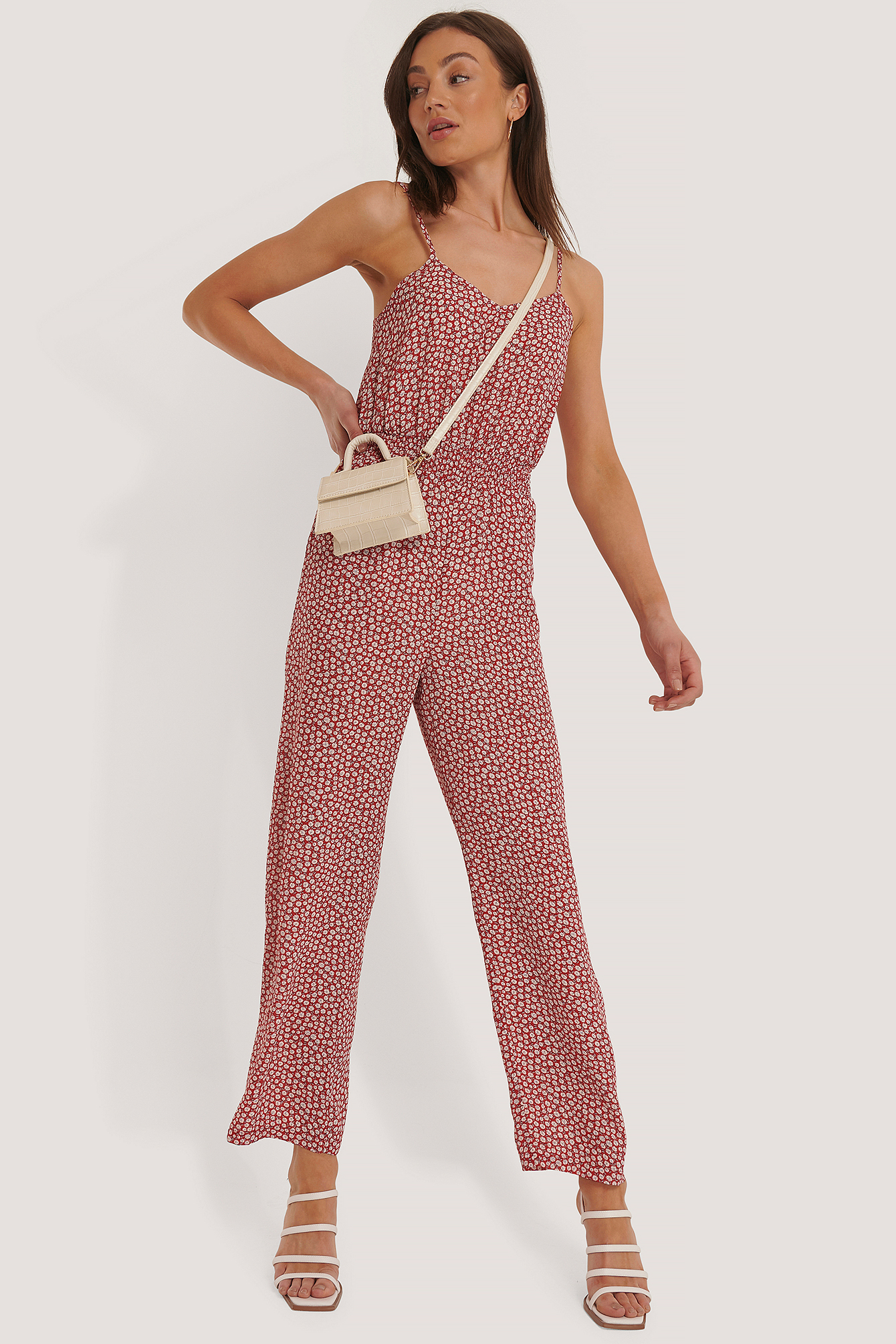 Jumpsuit Met Print Rood | na-kd.com