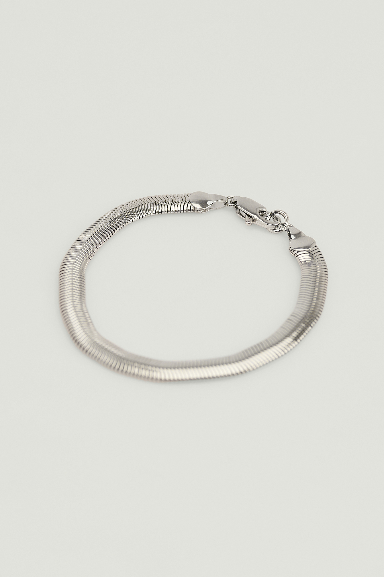 NA-KD Accessories Recycled Snake Chain Silver Plated Bracelet - Silver