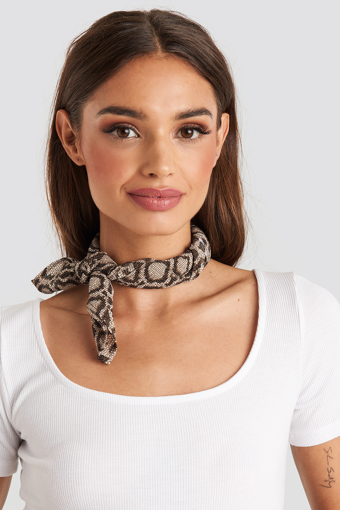 Snake Pattern Scarf Brown