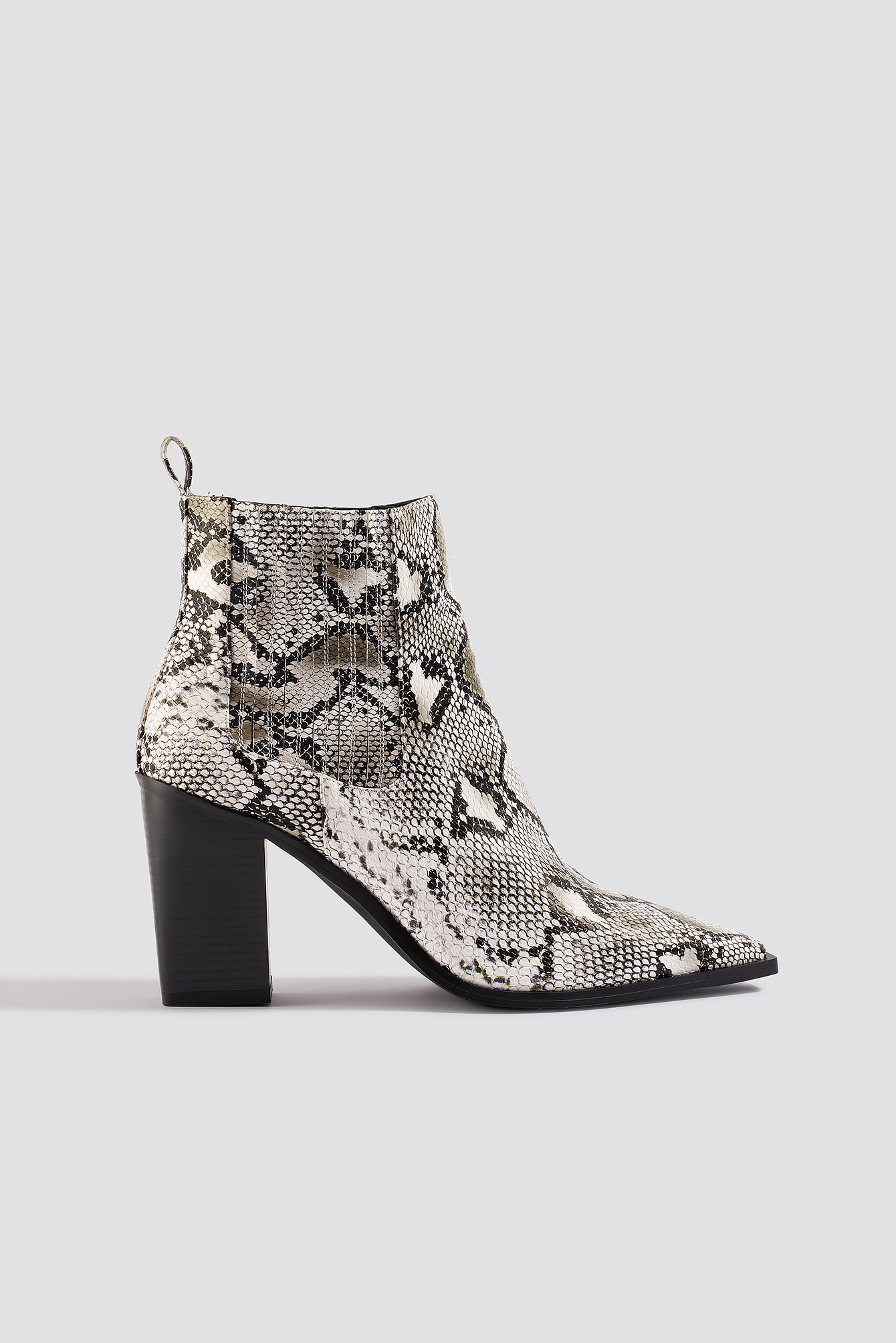 Snake Pointy Western Boots White