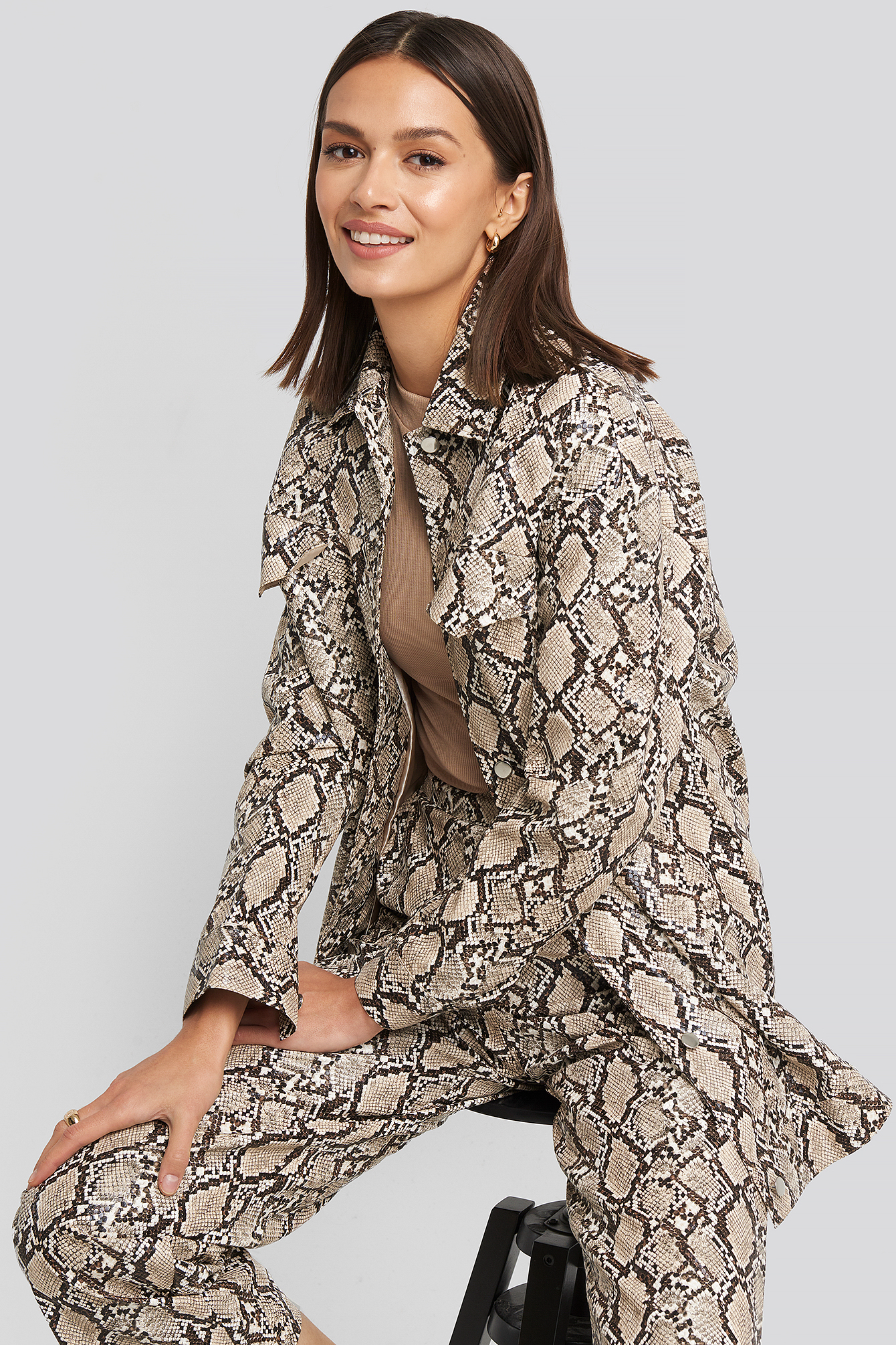 Snake Printed Shirt Jacket Print