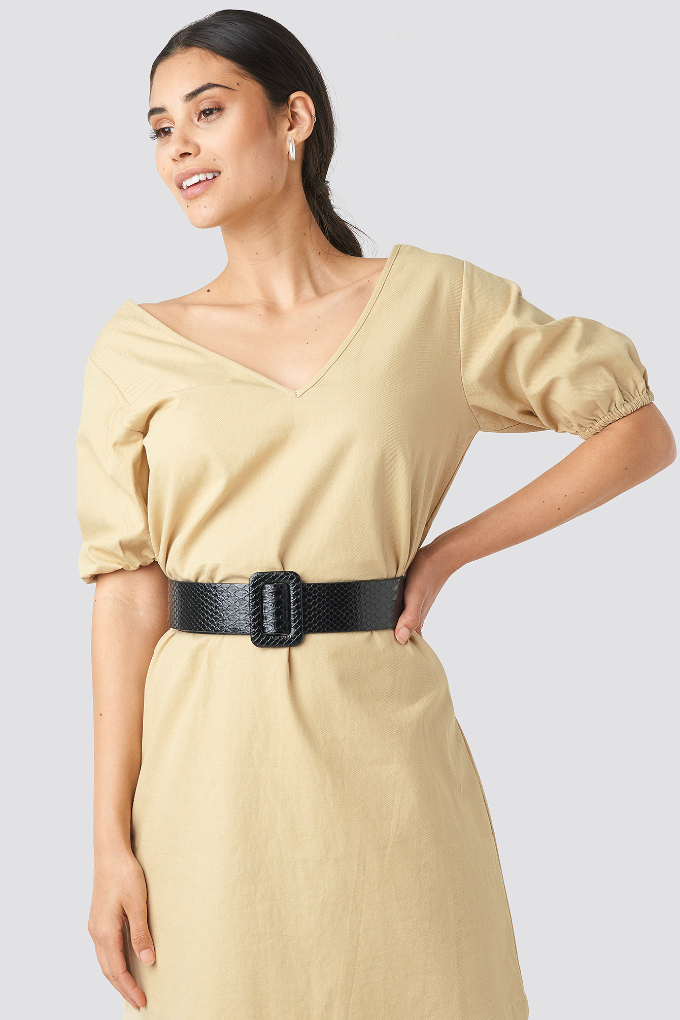 Snake PU Waist Belt Black
