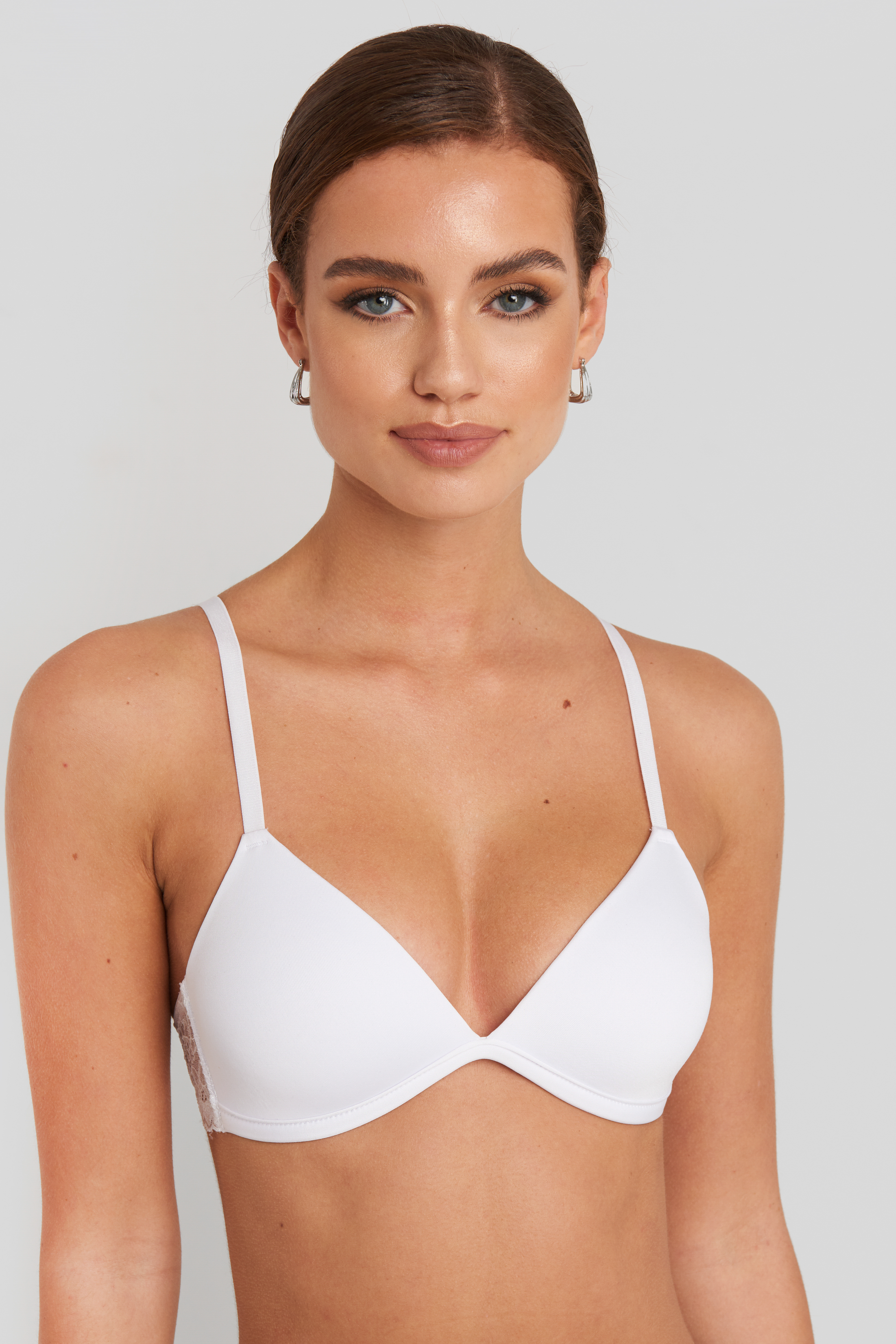 Soft-Cup Lace Micro Bra White