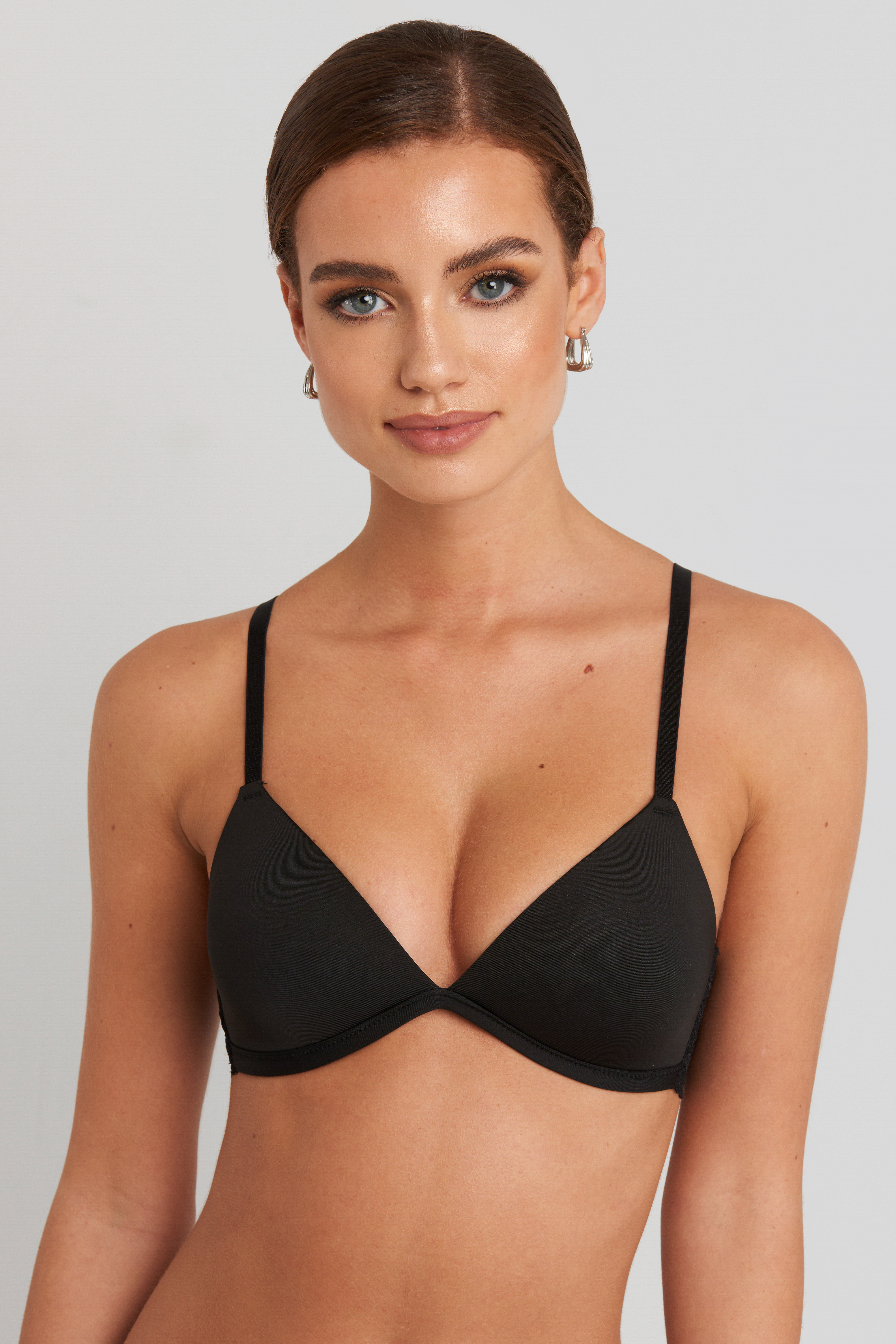 Soft-Cup Lace Micro Bra Black