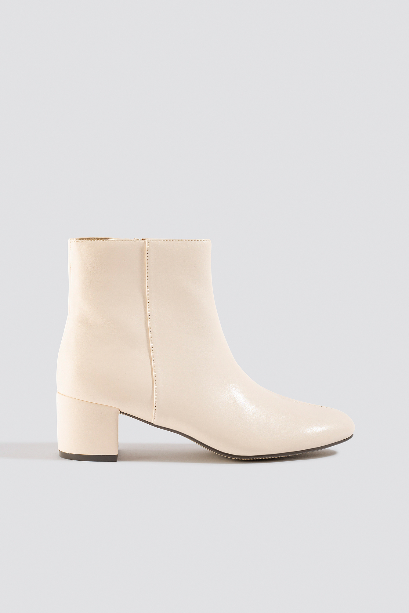 Soft Low Heel Booties Offwhite