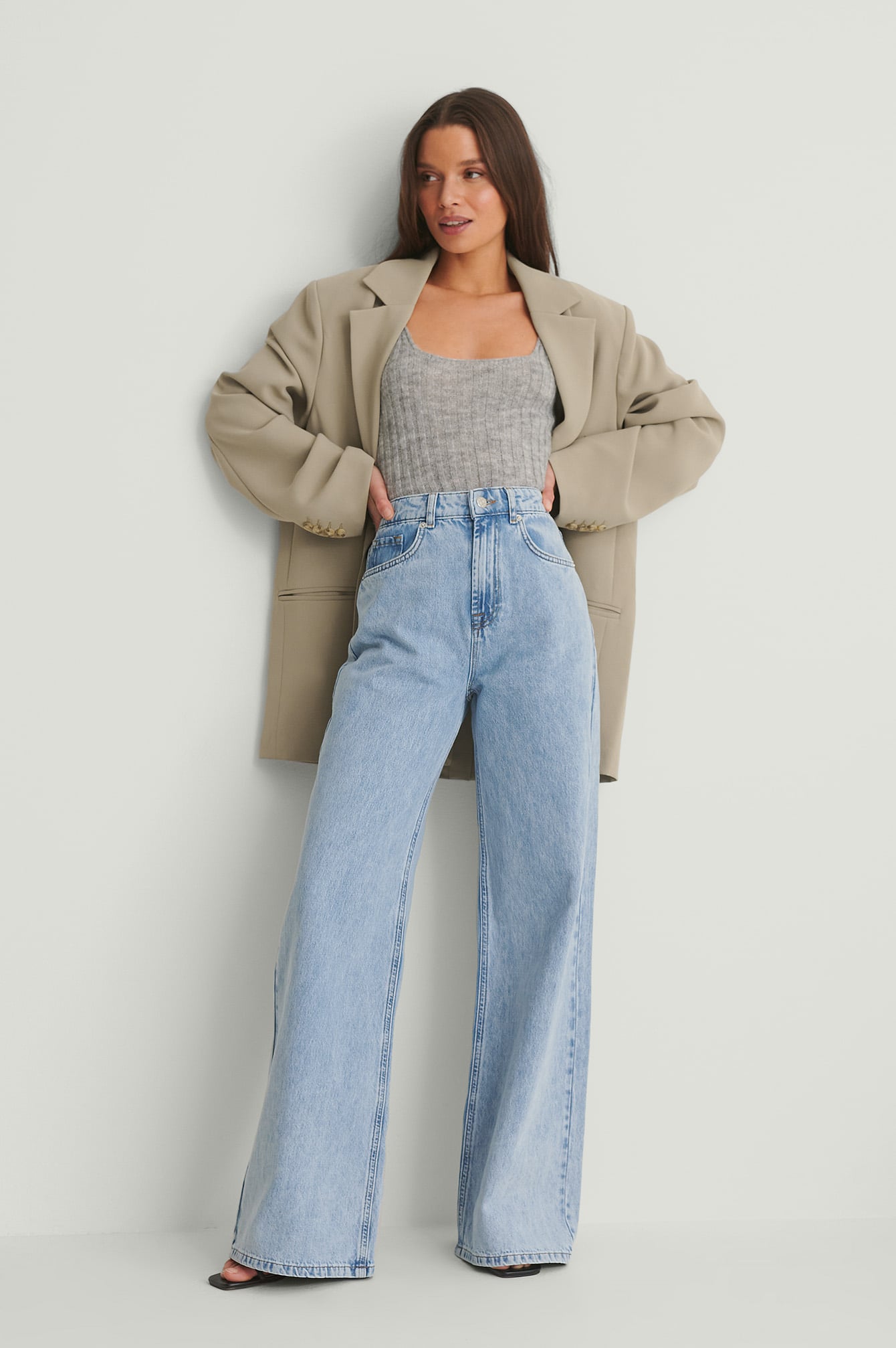 Light Blue Organische Wijde jeans