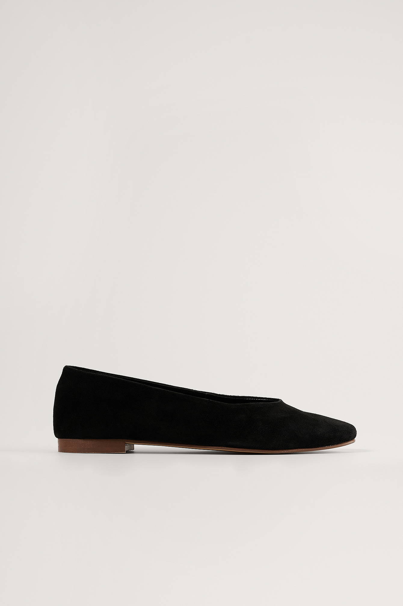 Na-kd Soft Suede Ballerina Flat Shoes In Black