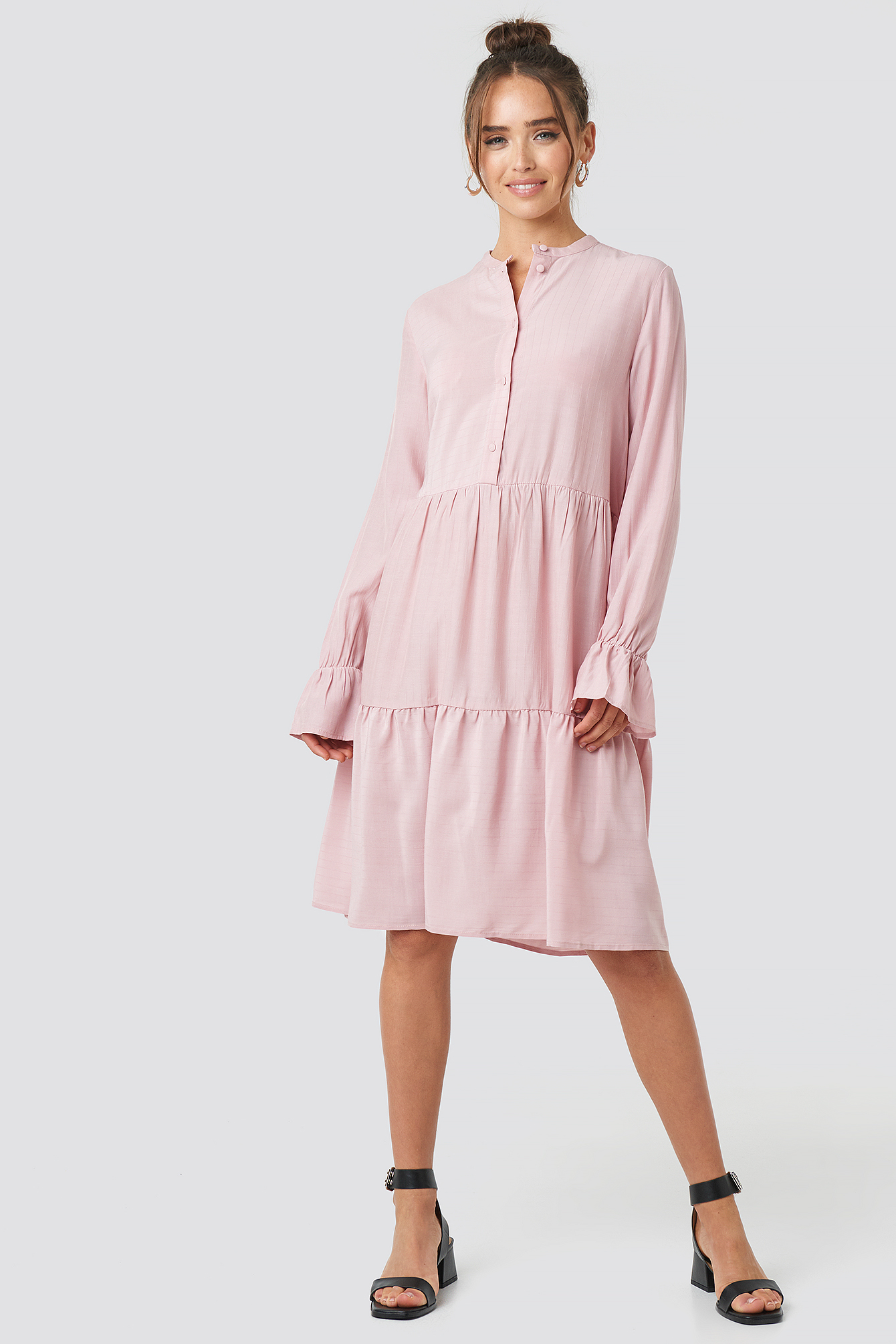 Solid Shirt Dress Dusty Pink