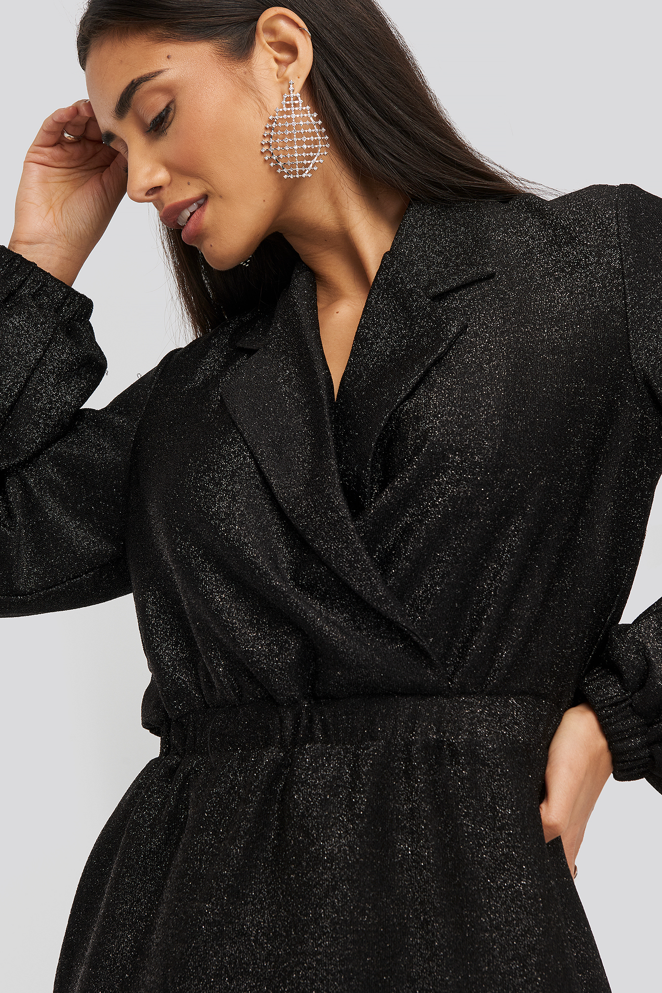 Sparkling Blazer Dress Black