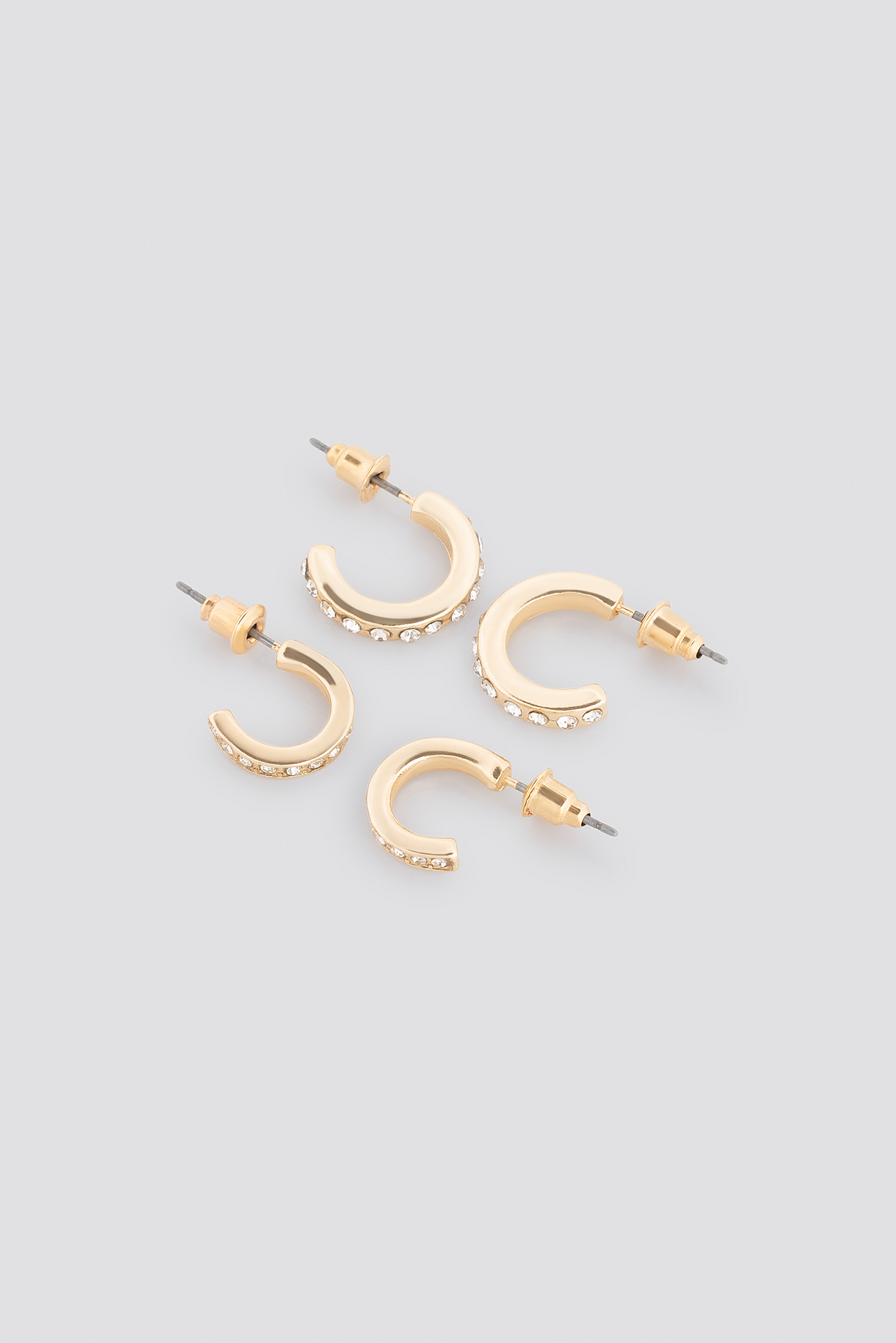 Sparkling Mini Hoop Set Gold