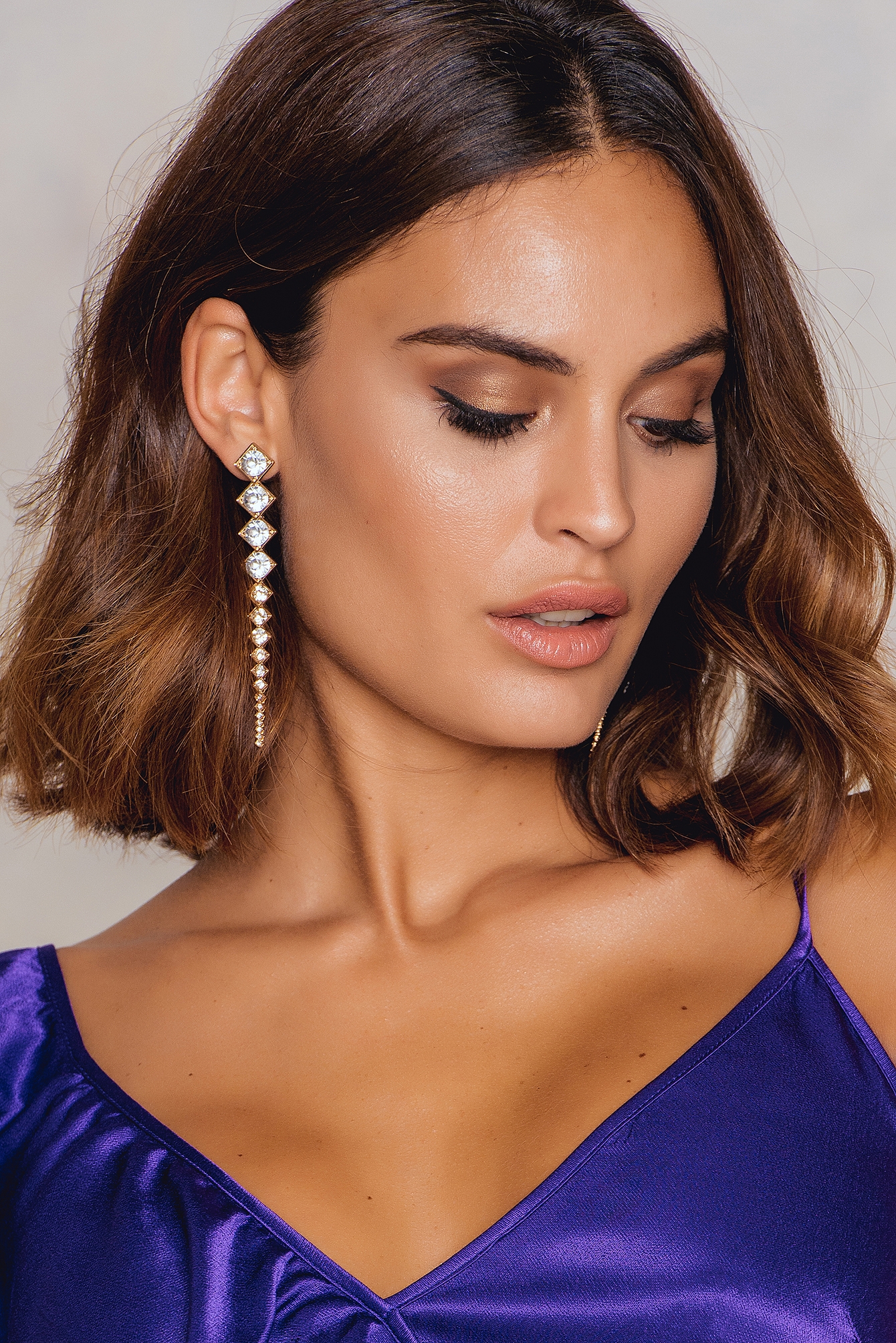 Spear Diamond Earring Gold NAKD