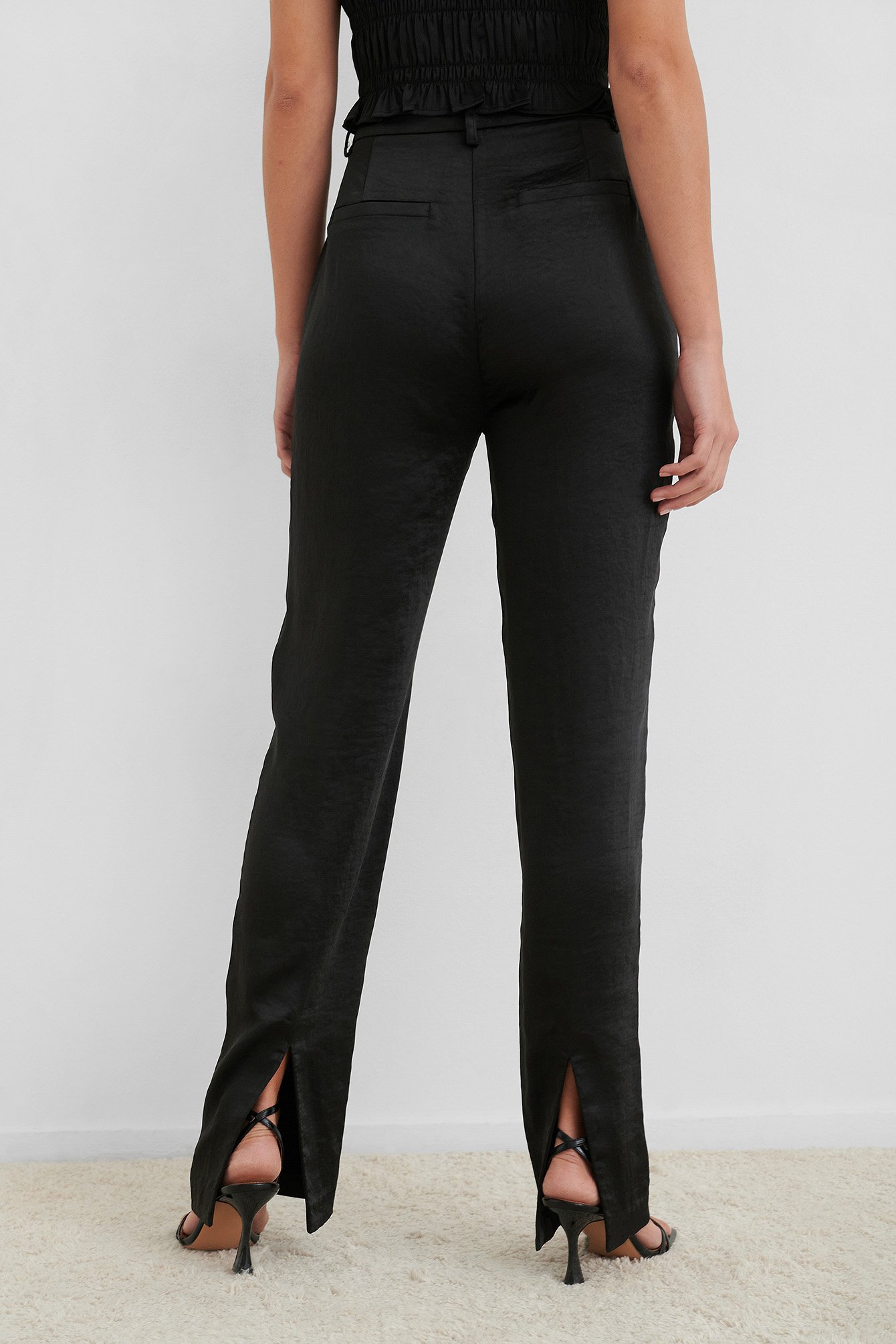 Split Back Straight Pants Black Na Kd Com Split Back Straight Pants Black Na Kd Com
