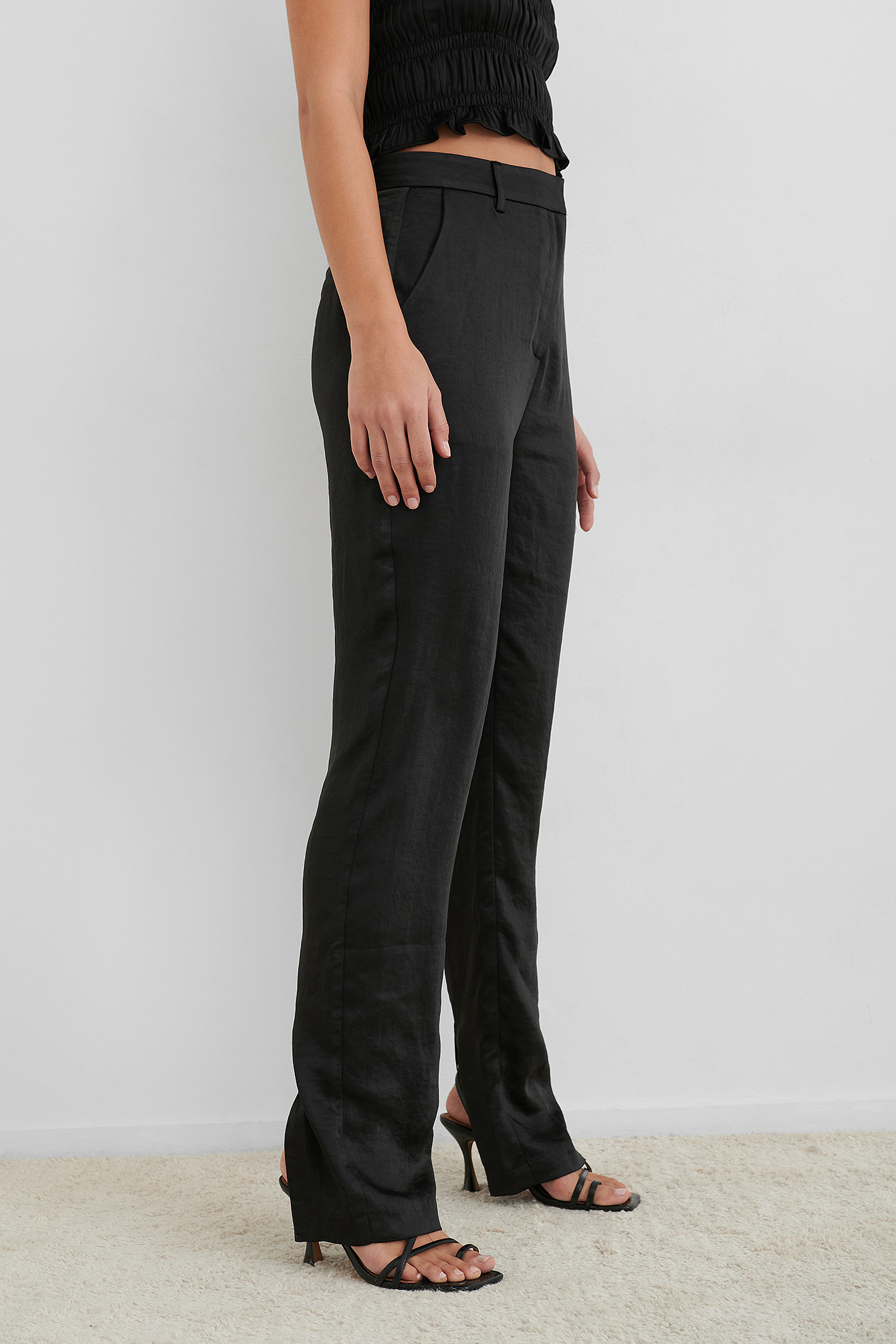 Split Back Straight Pants Black Na Kd Com Split Back Straight Pants Black Na Kd Com