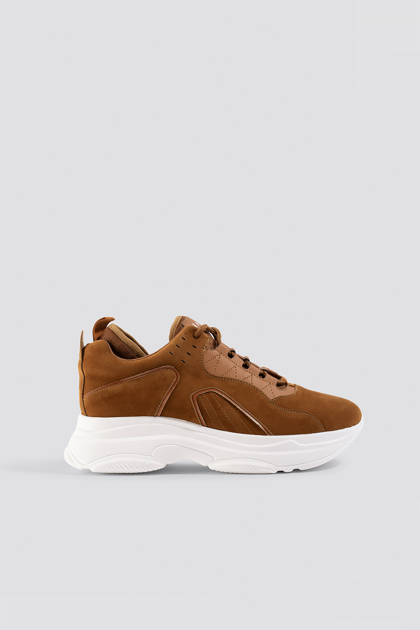 Sporty Faux Suede Sneakers Cognac