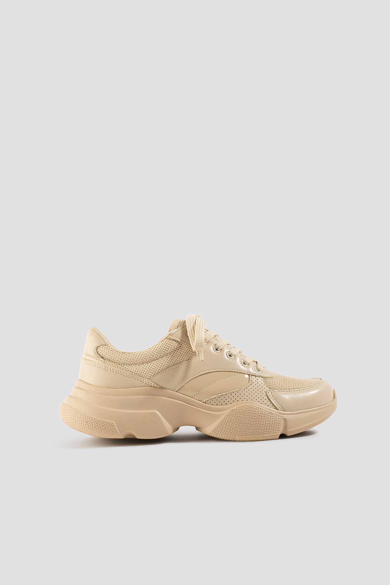 Sporty Mixed Upper Trainers Nude