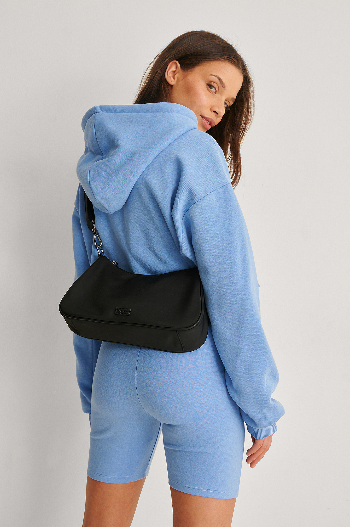 Sporty Rounded Crossbody Bag Black