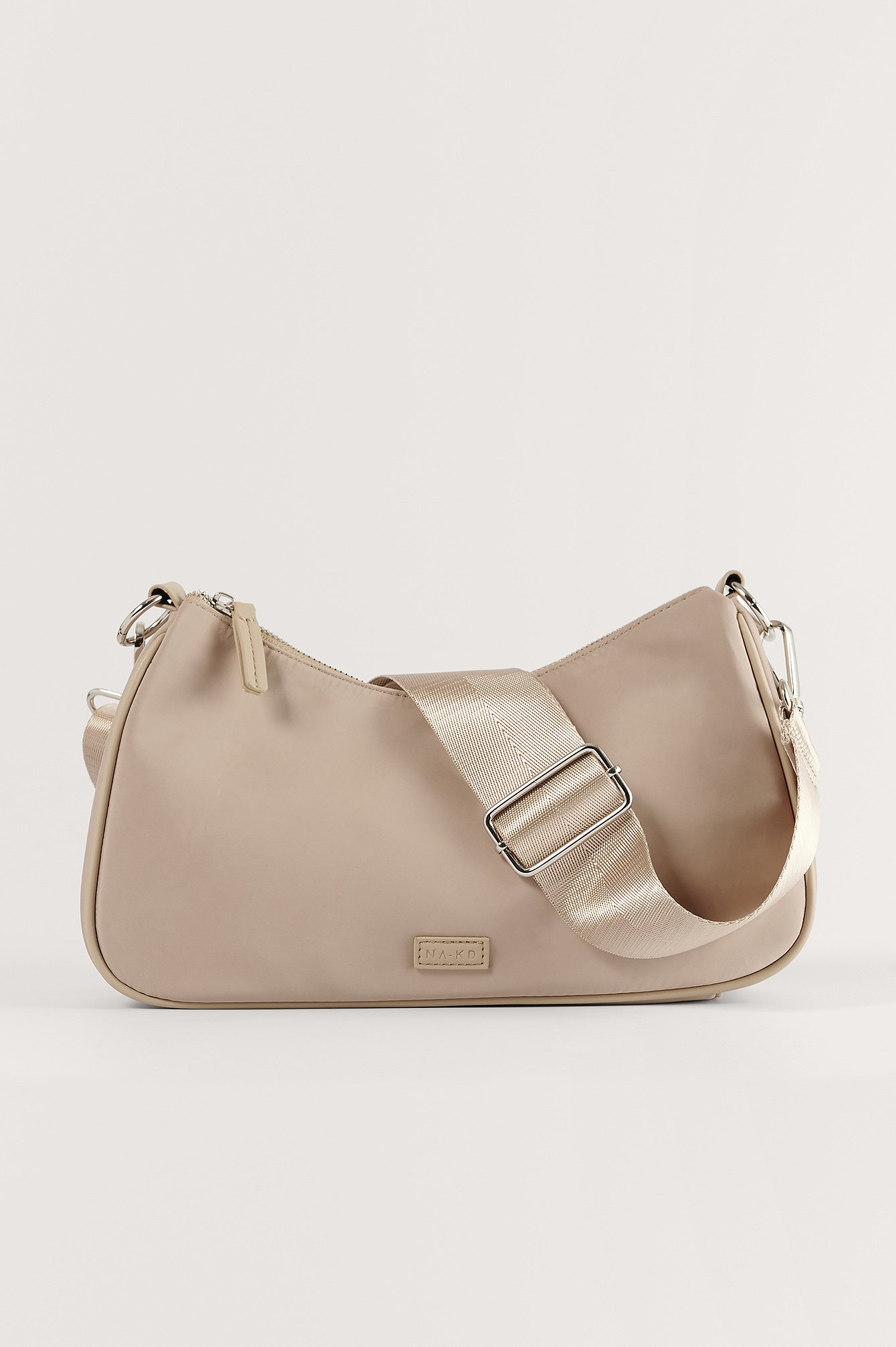 Beige Sporty Rounded Crossbody Bag