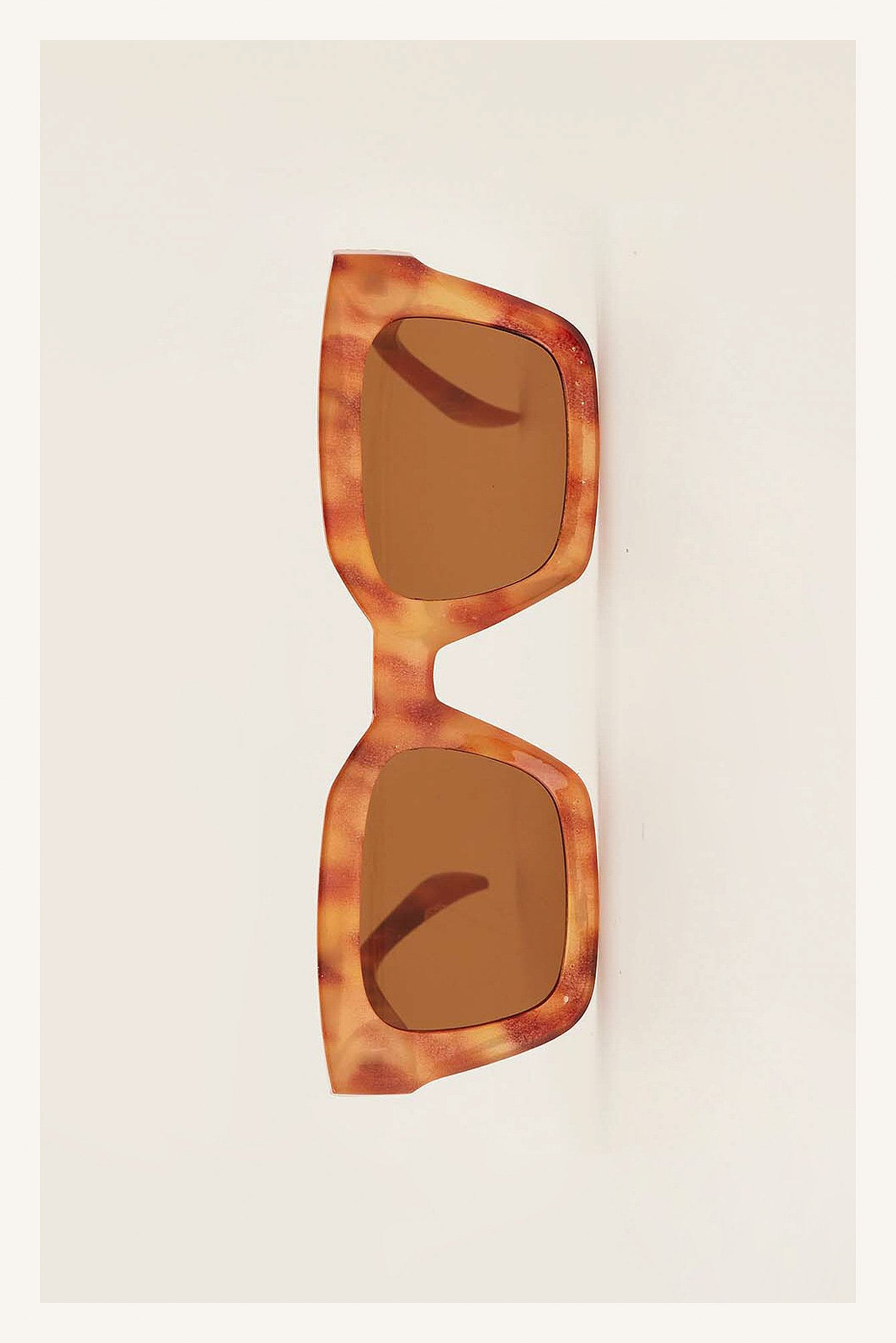 Light Tortoise Gerecyclede zonnebril met vierkant montuur
