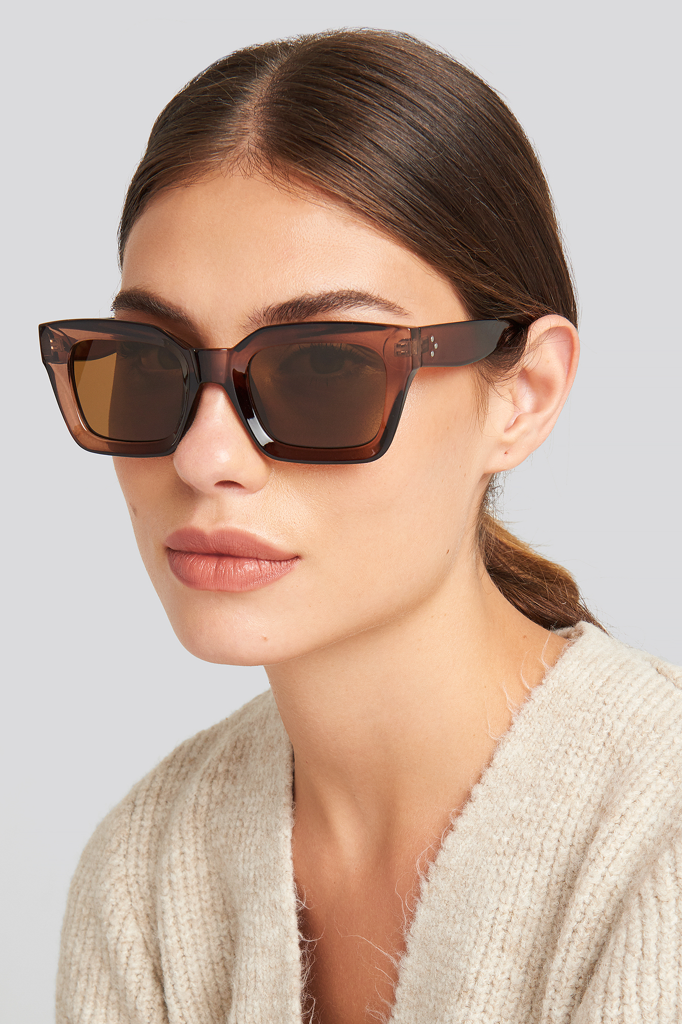 Square Frame Sunglasses Brown